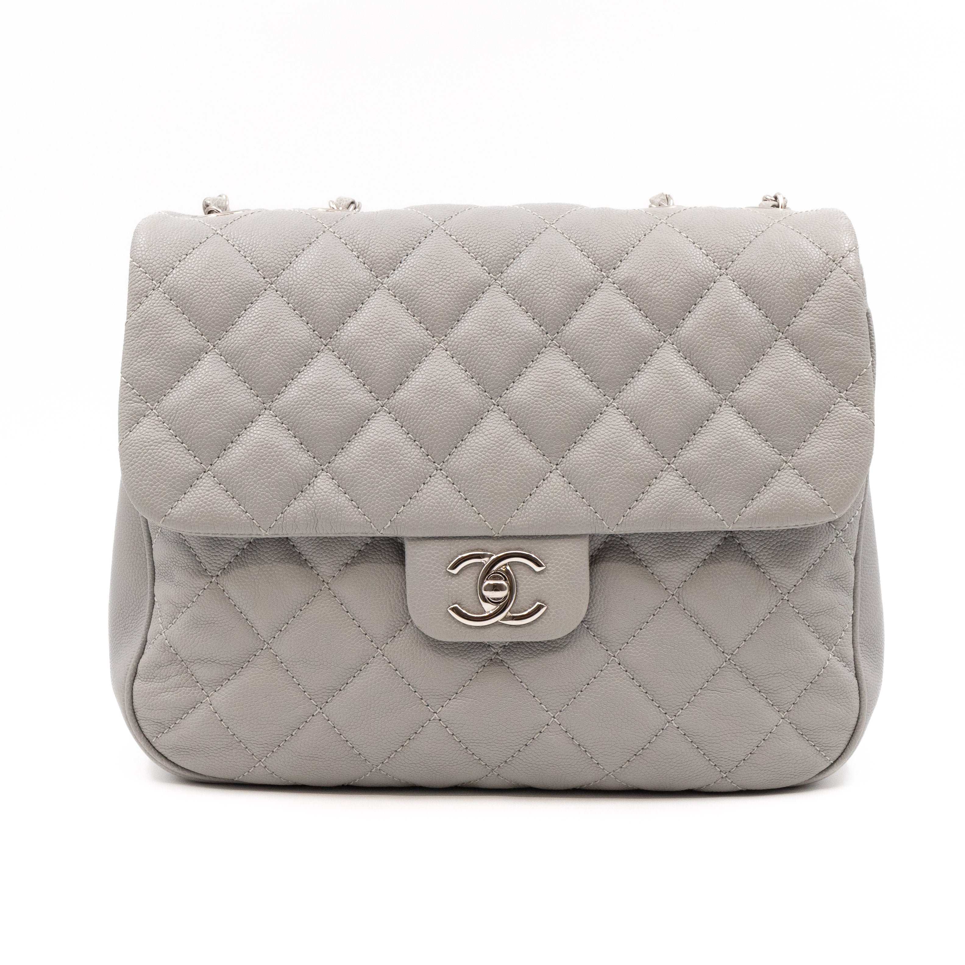 Classic Flap Urban Companion Bag Grey Caviar Silver