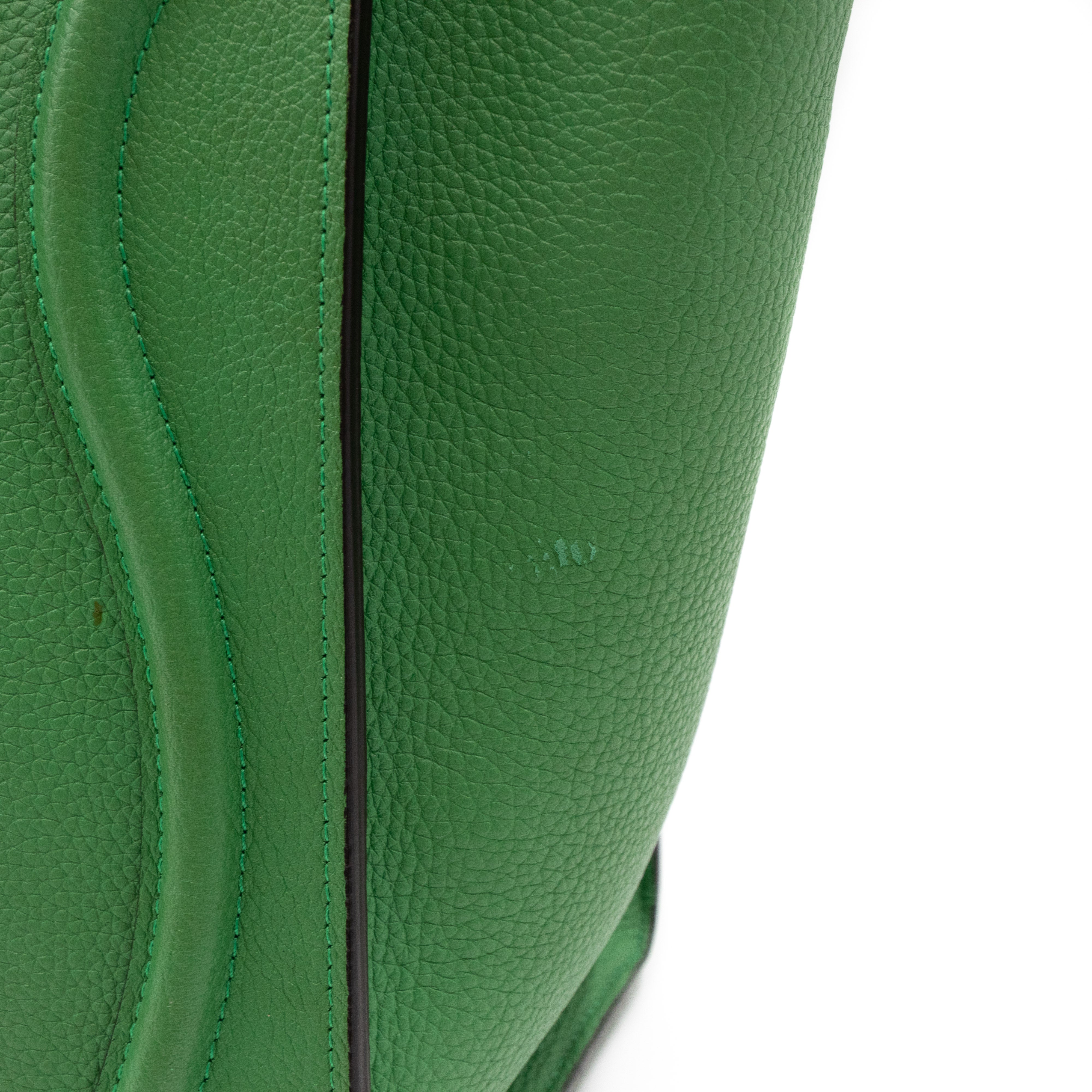 Micro Luggage Green Leather