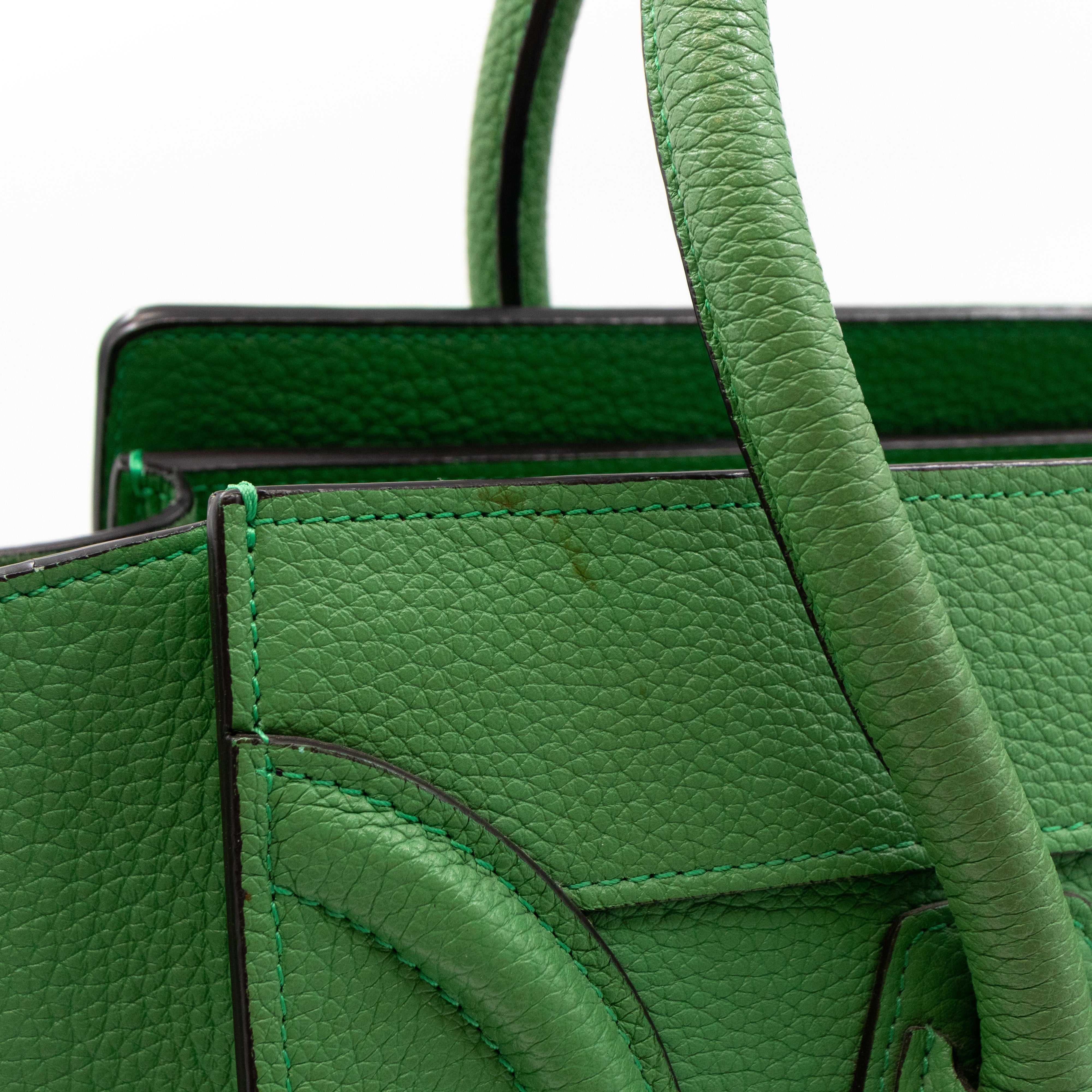 Micro Luggage Green Leather