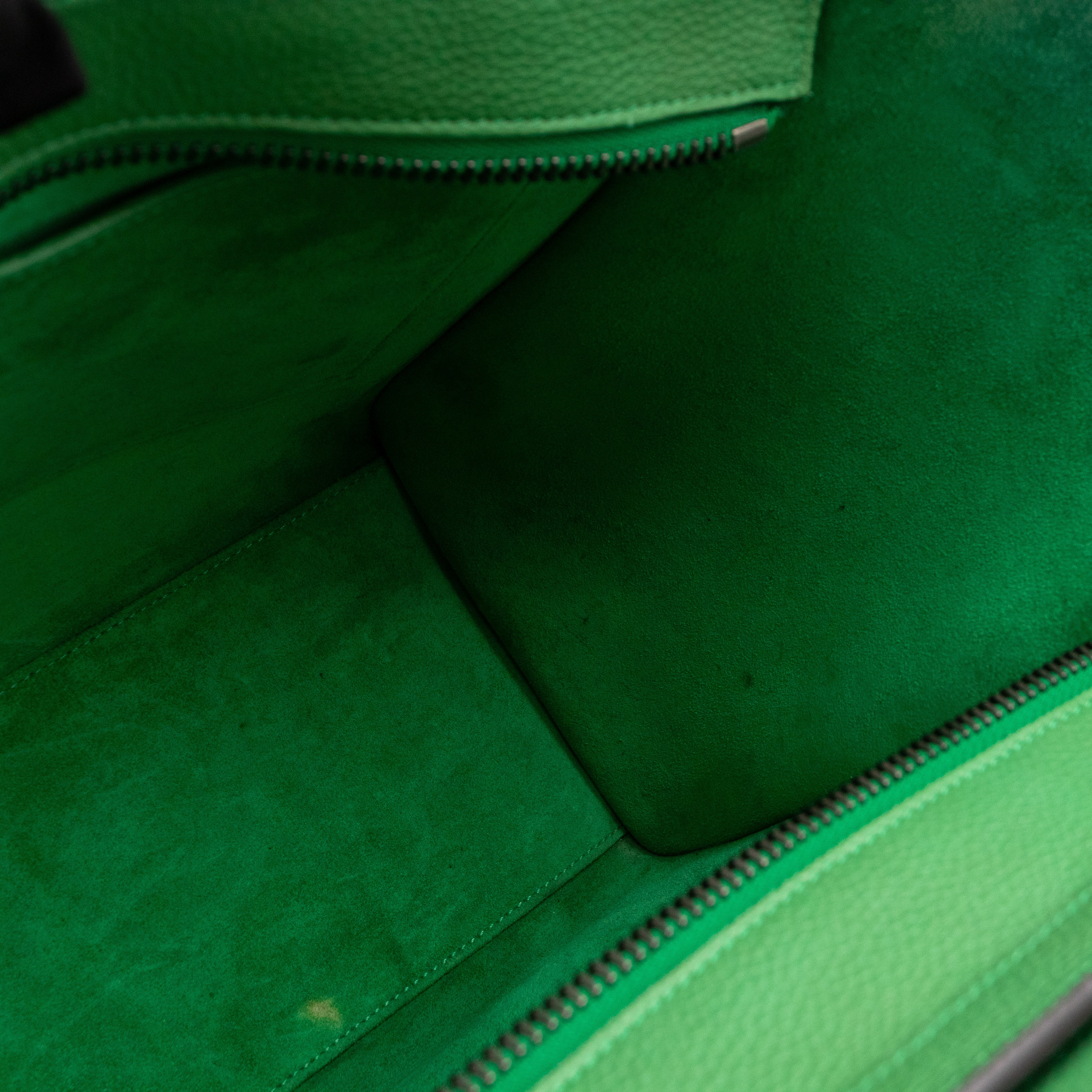 Micro Luggage Green Leather