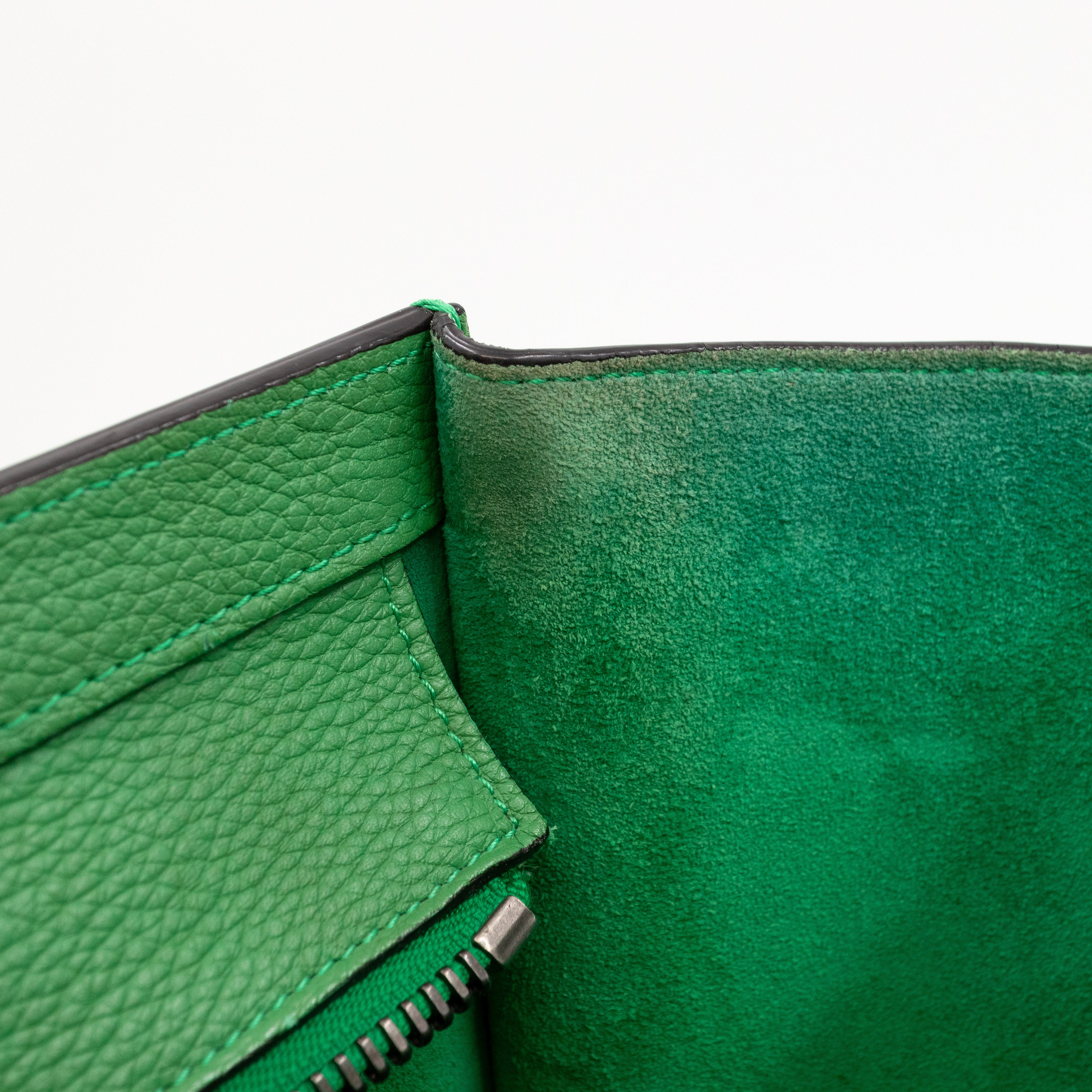 Micro Luggage Green Leather