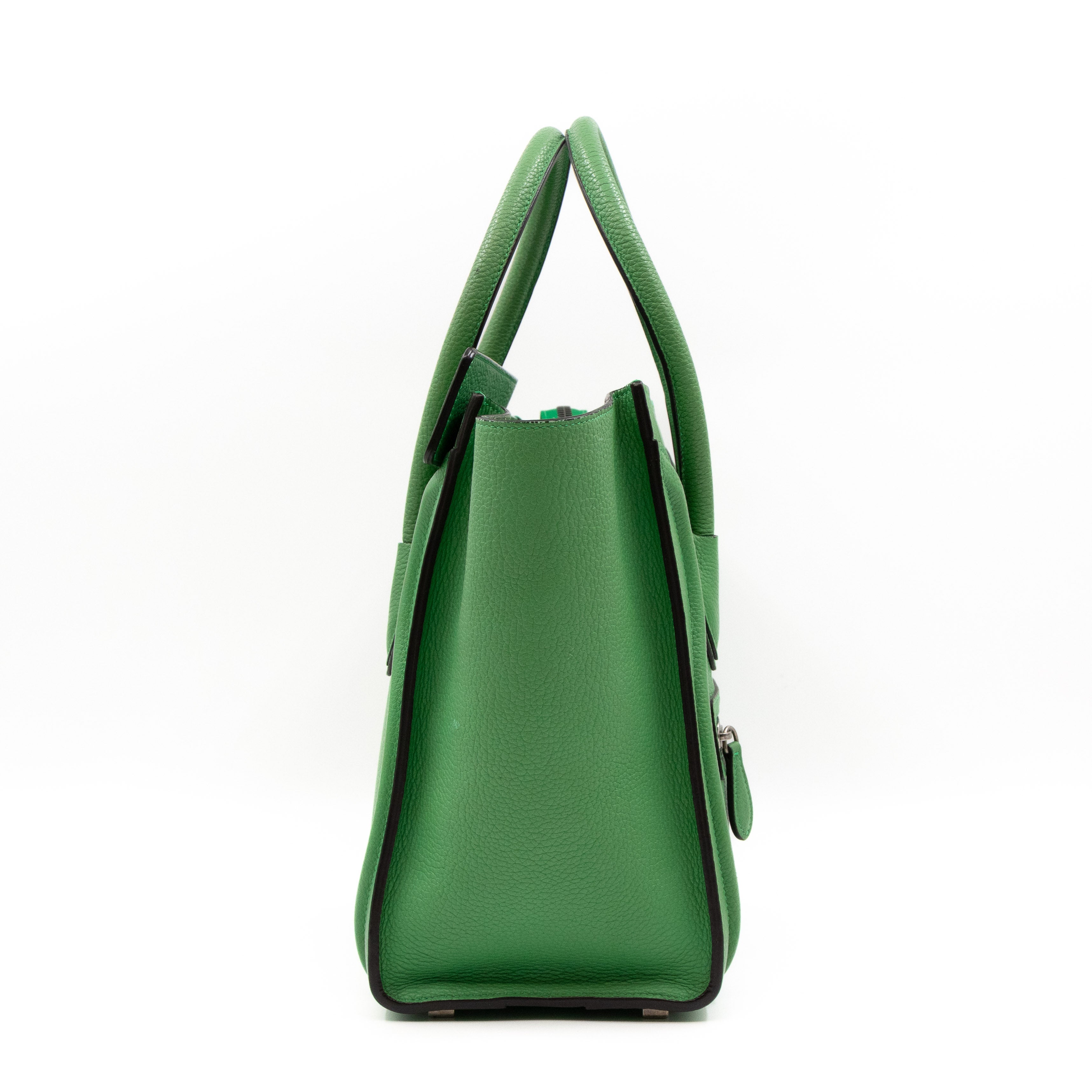 Micro Luggage Green Leather