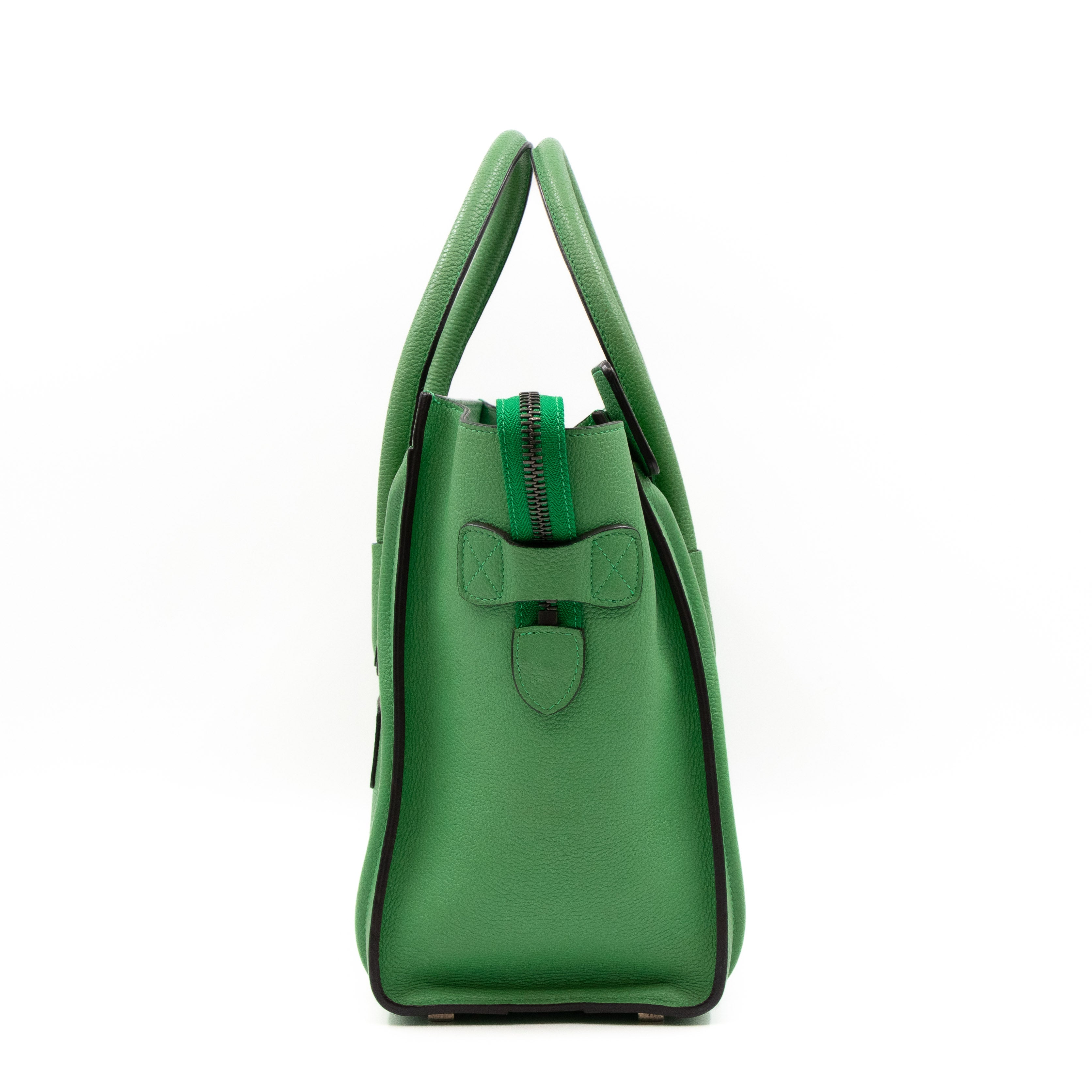 Micro Luggage Green Leather
