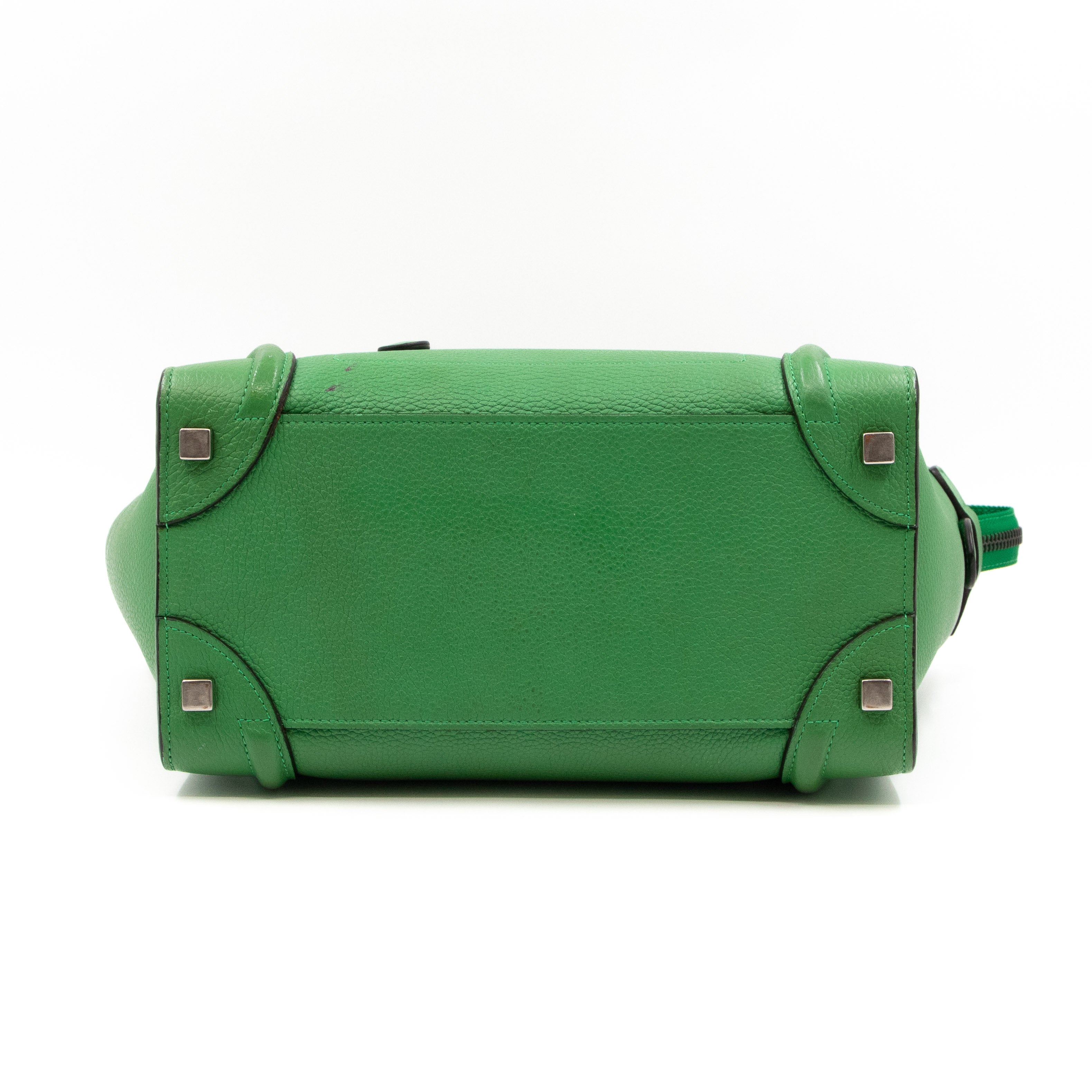 Micro Luggage Green Leather