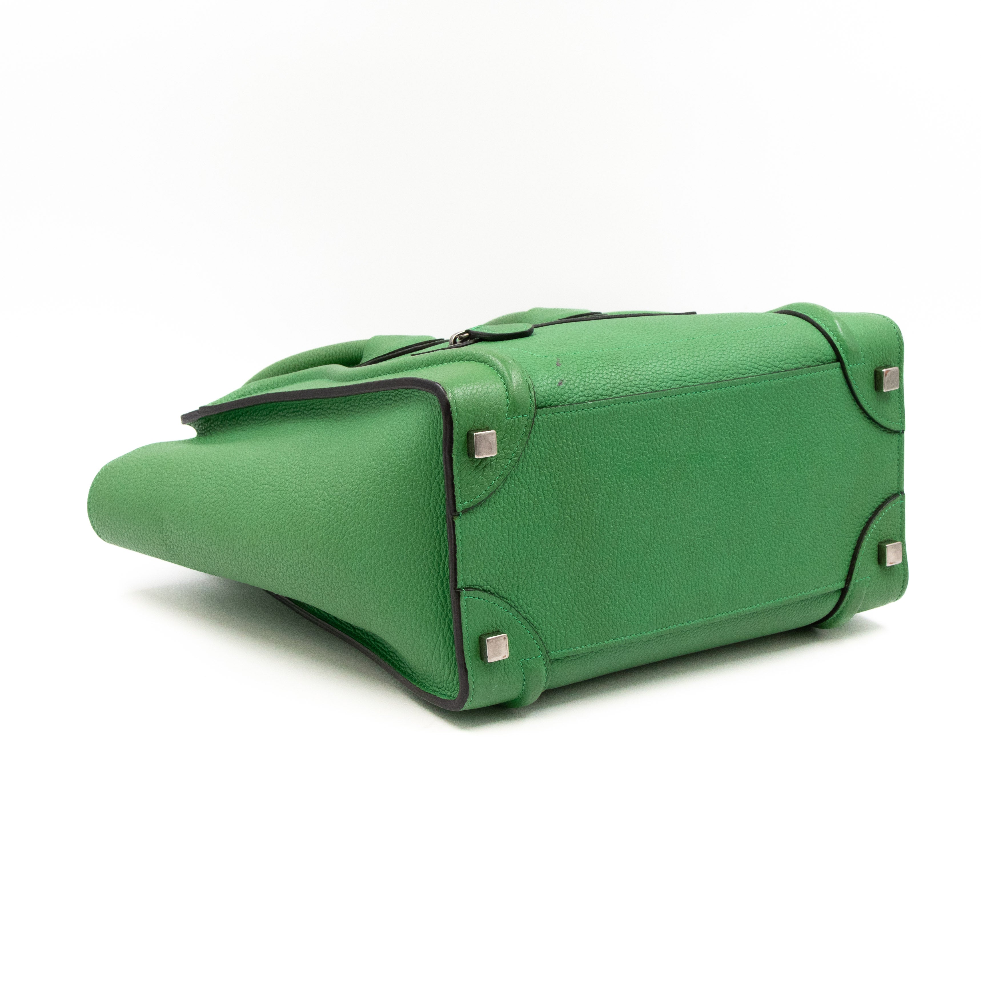 Micro Luggage Green Leather
