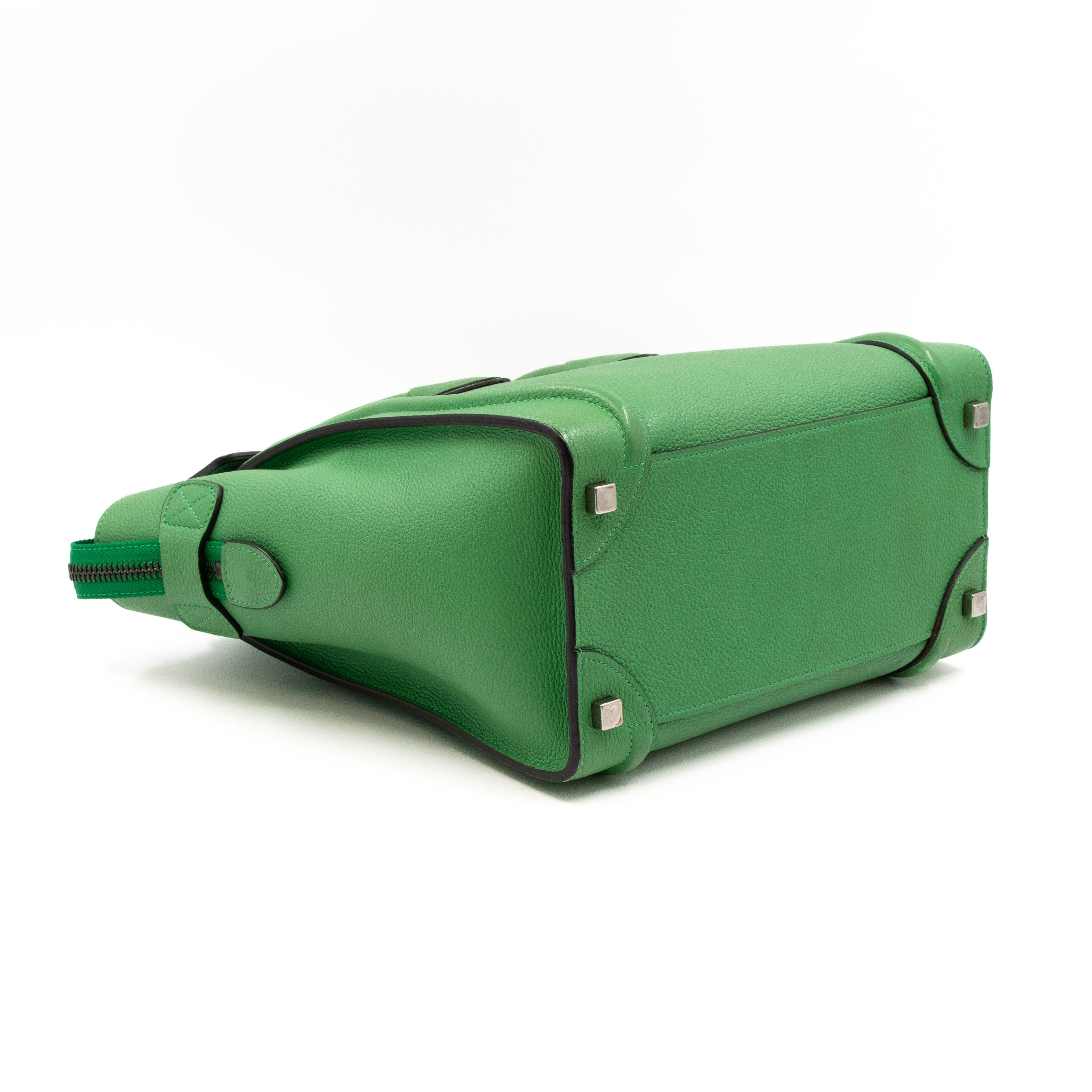 Micro Luggage Green Leather