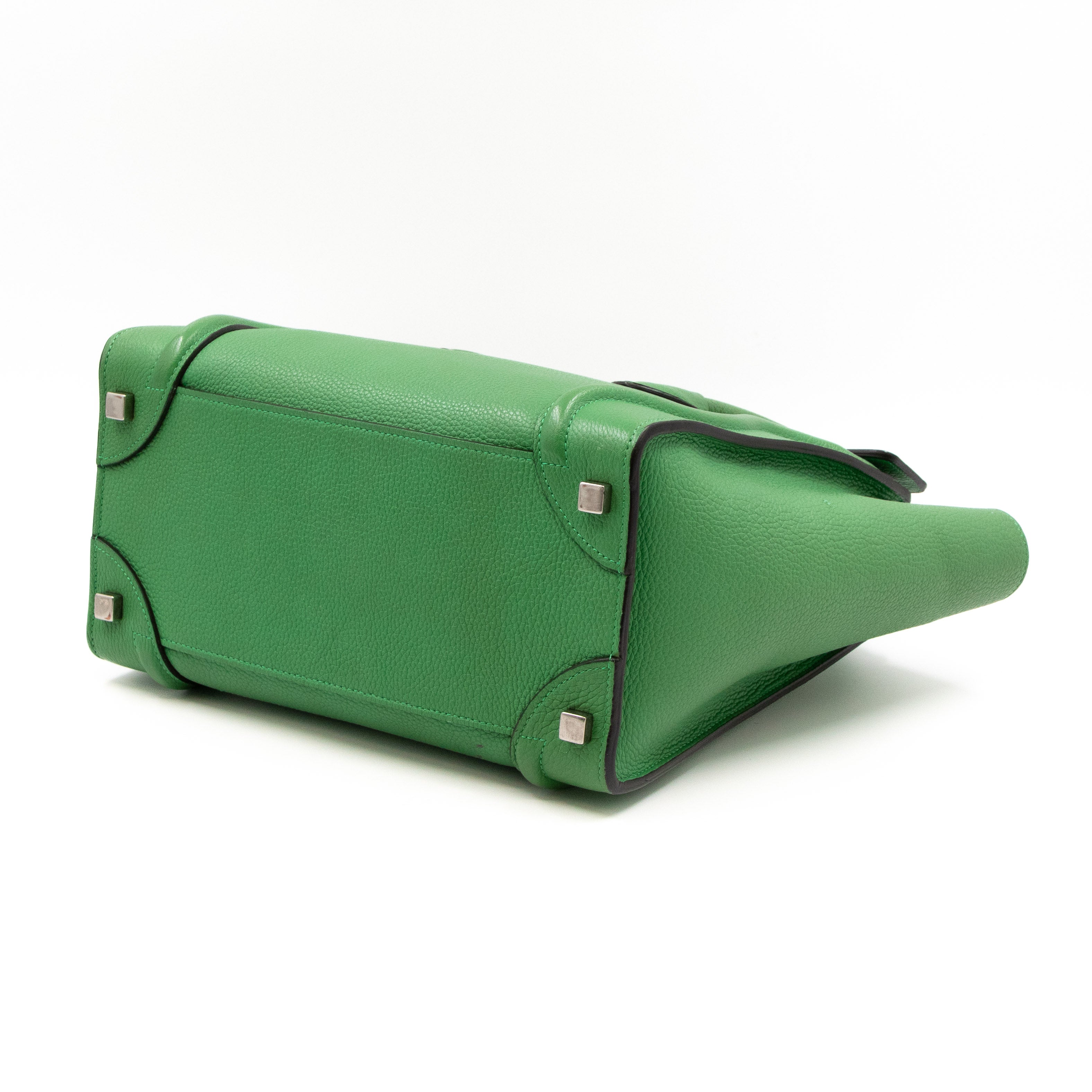 Micro Luggage Green Leather