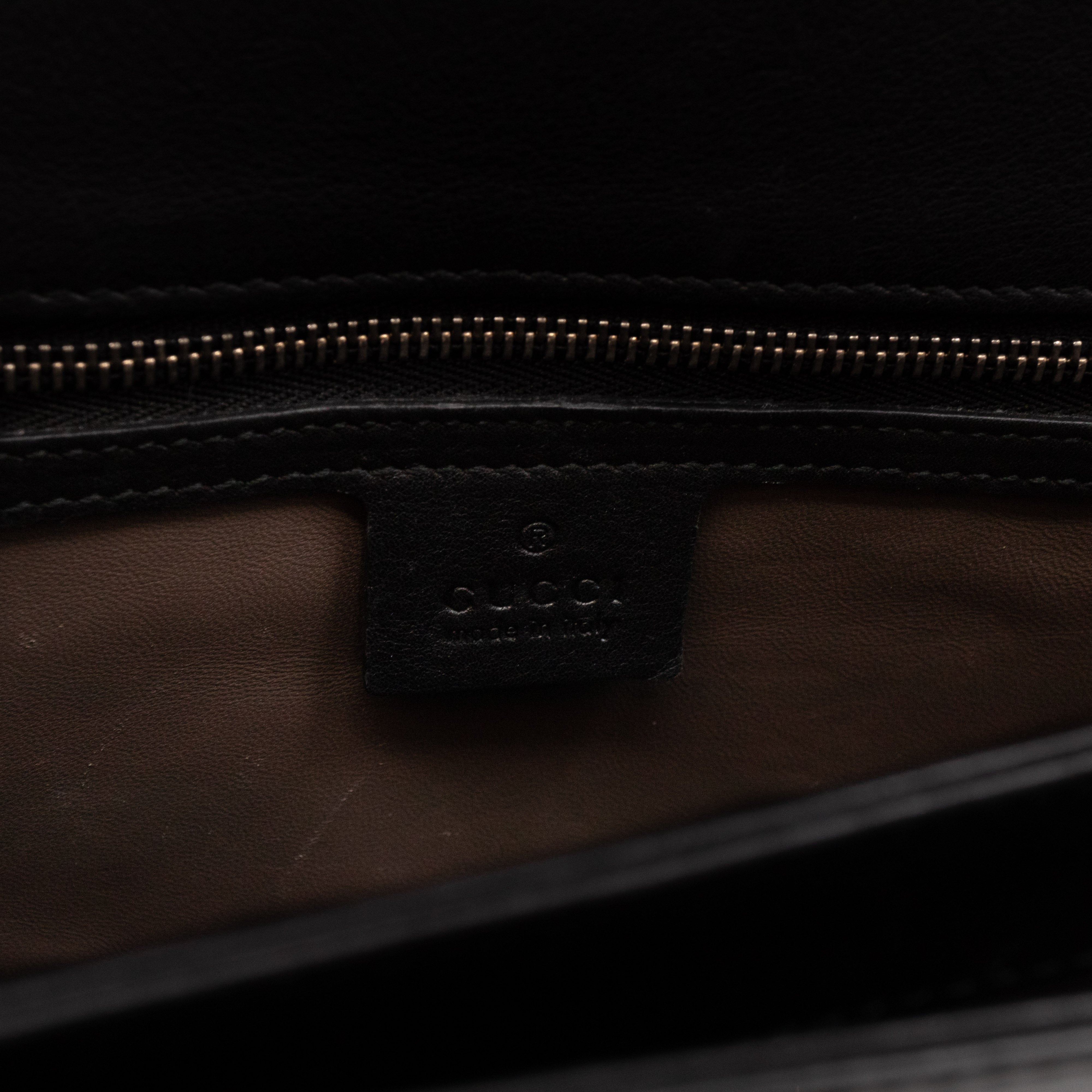 Interlocking GG Flap Bag Polished Calfskin Leather