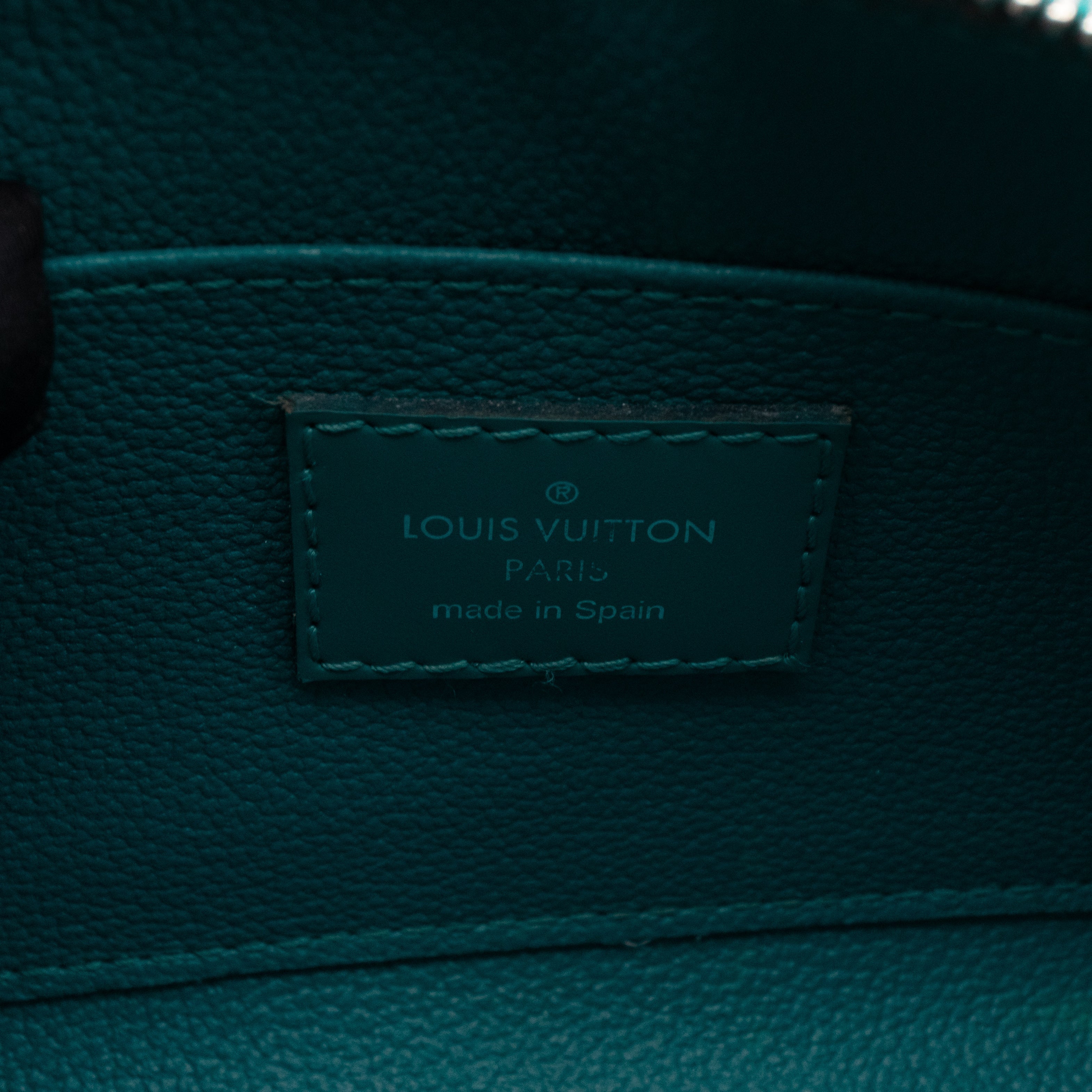 Cosmetic Pouch PM Epi Leather Cyan