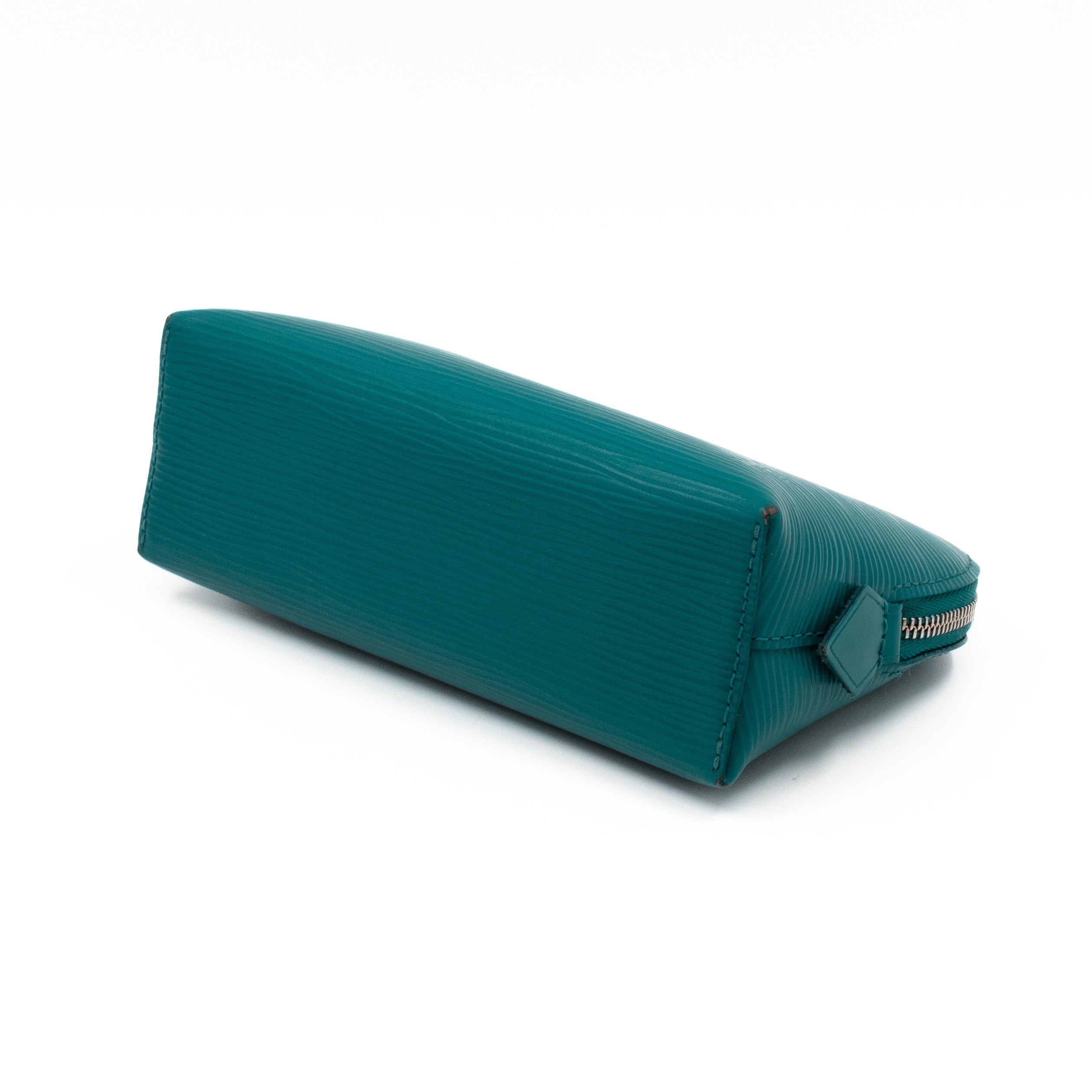 Cosmetic Pouch PM Epi Leather Cyan