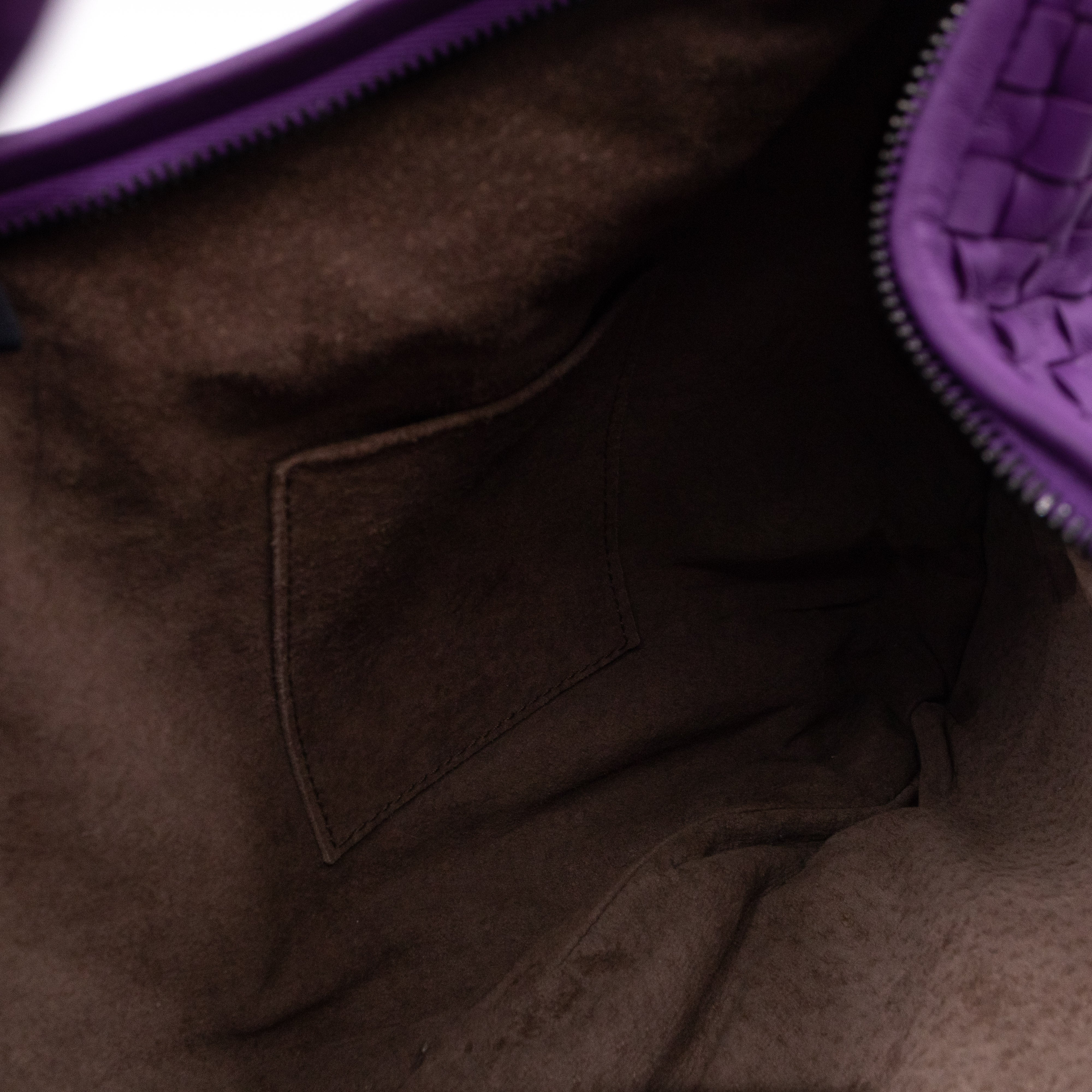 Veneta Hobo Bag Intrecciato Purple Leather