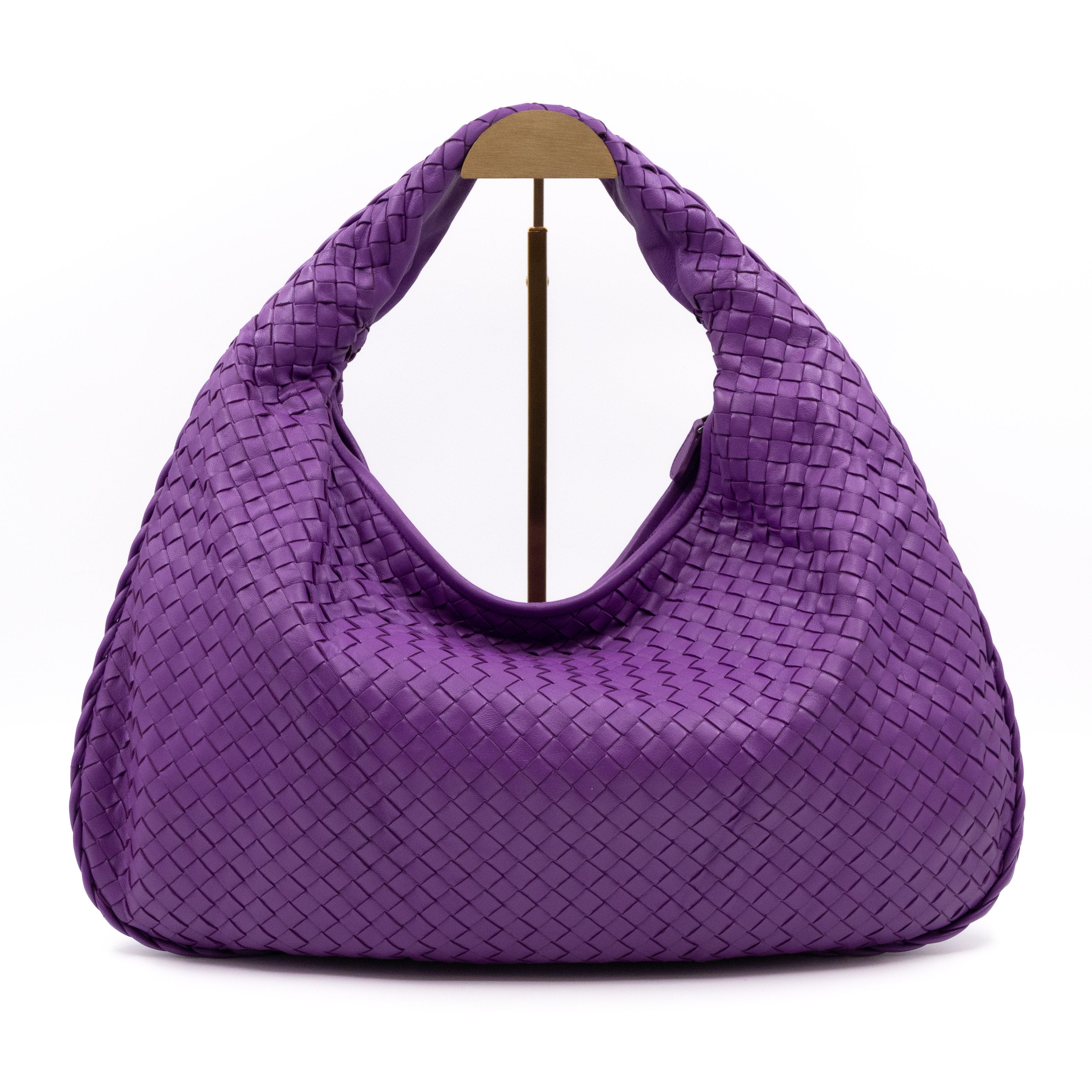 Veneta Hobo Bag Intrecciato Purple Leather