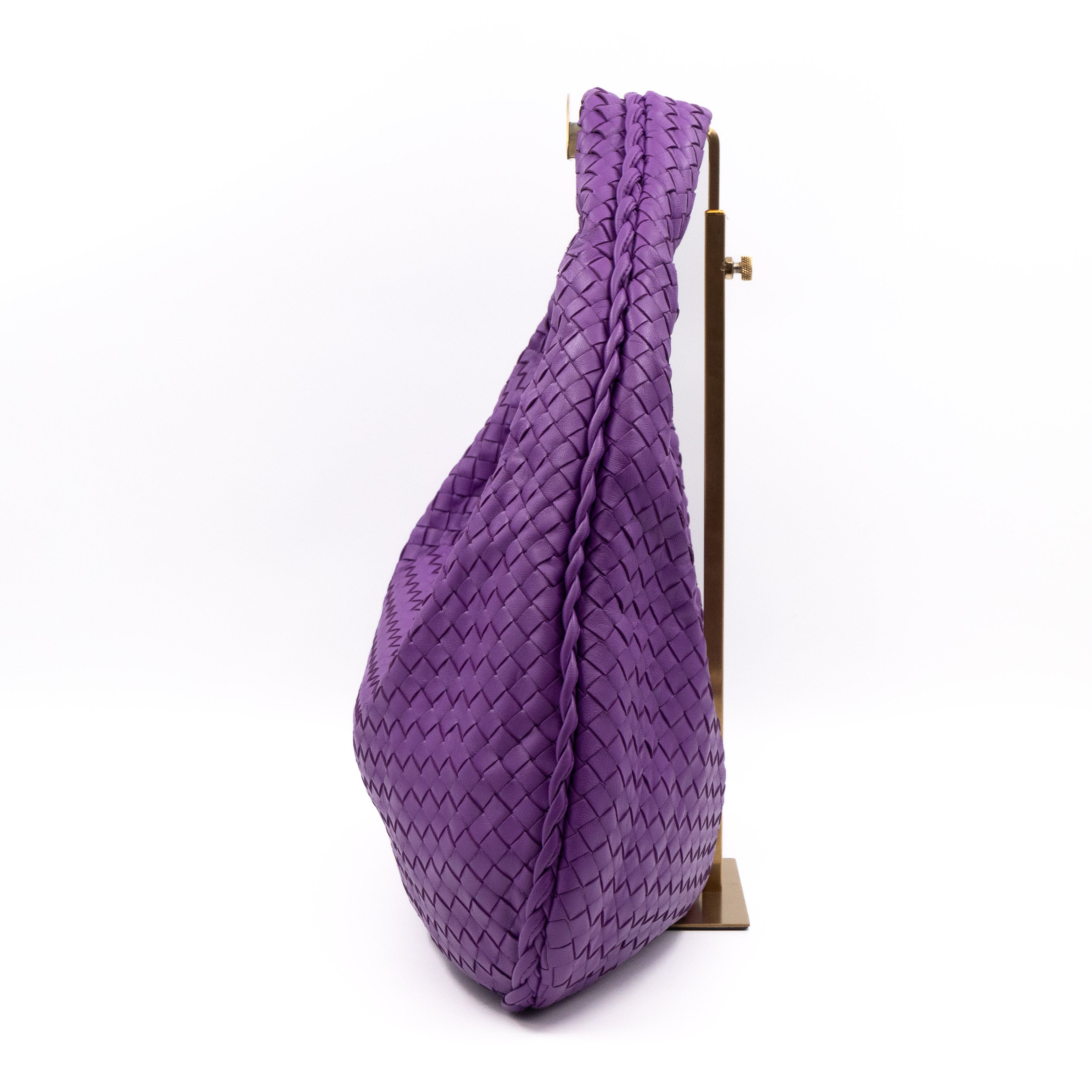 Veneta Hobo Bag Intrecciato Purple Leather