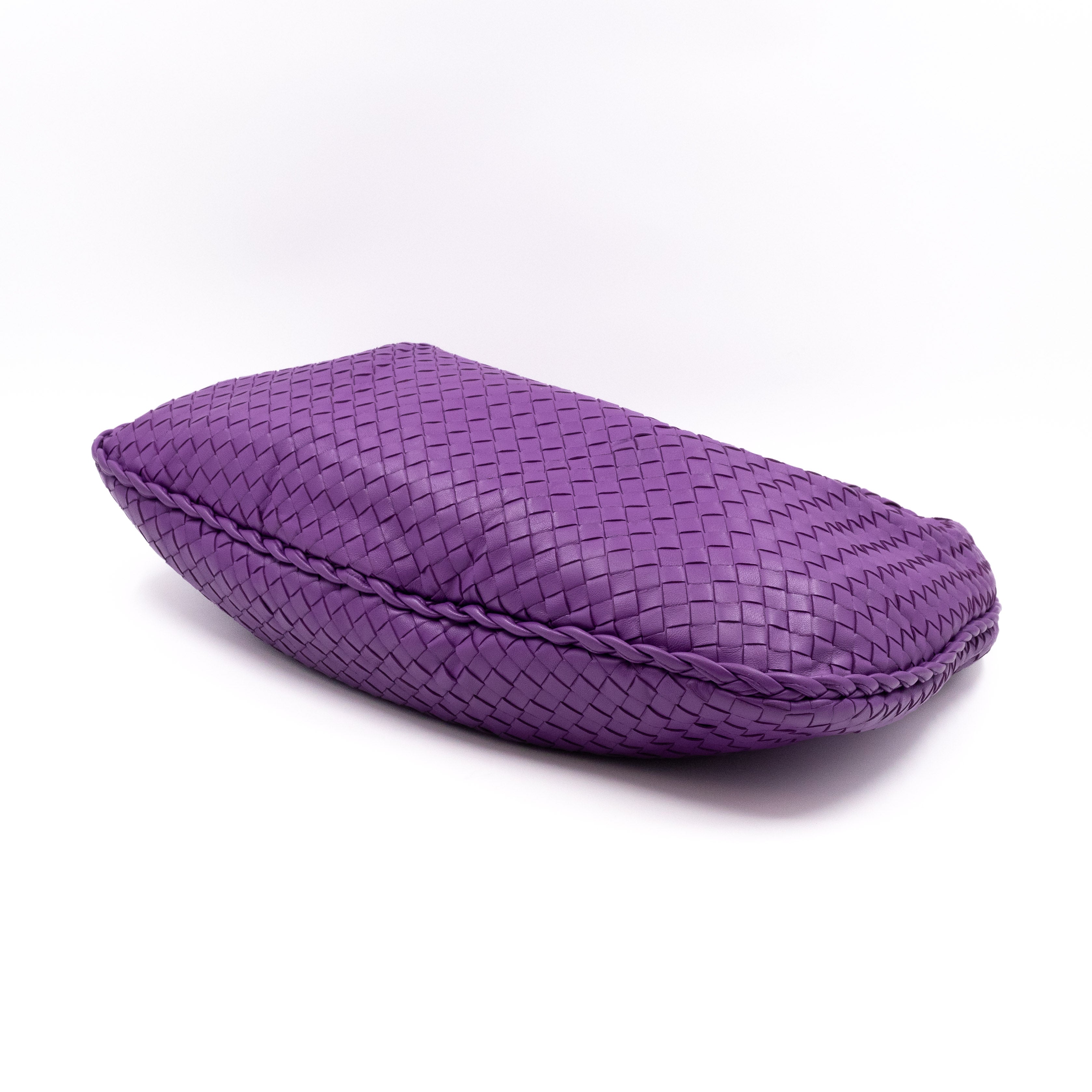 Veneta Hobo Bag Intrecciato Purple Leather