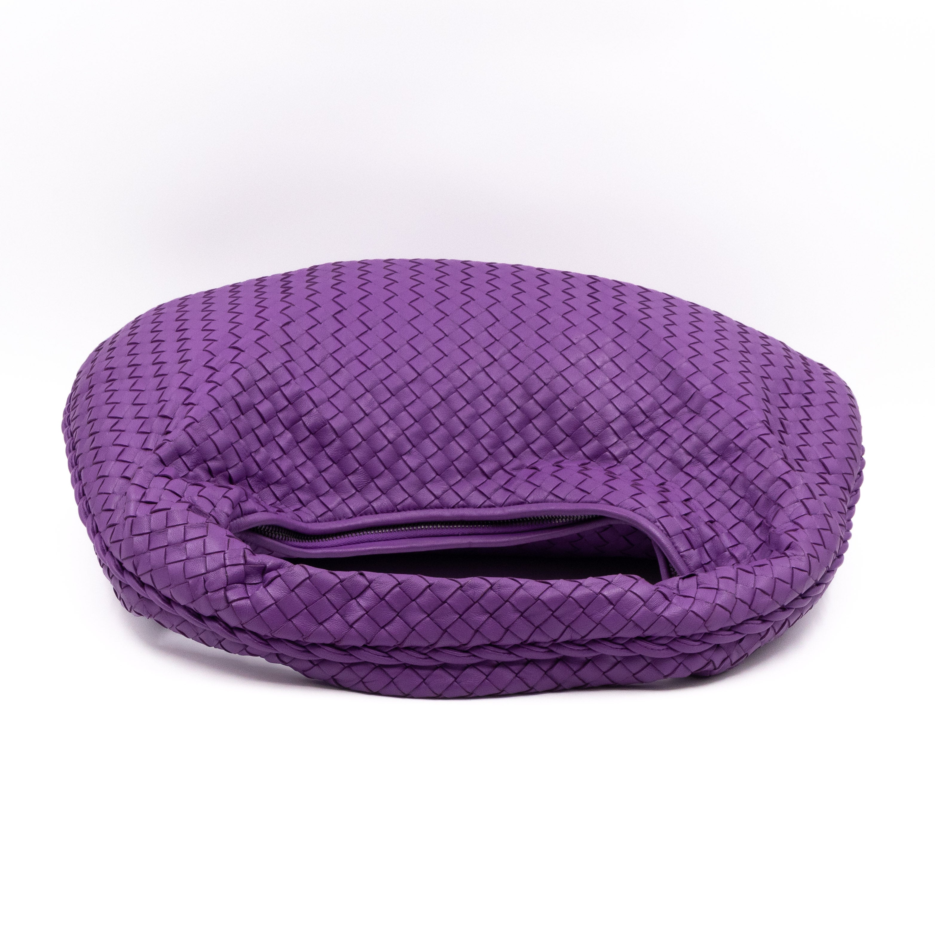 Veneta Hobo Bag Intrecciato Purple Leather