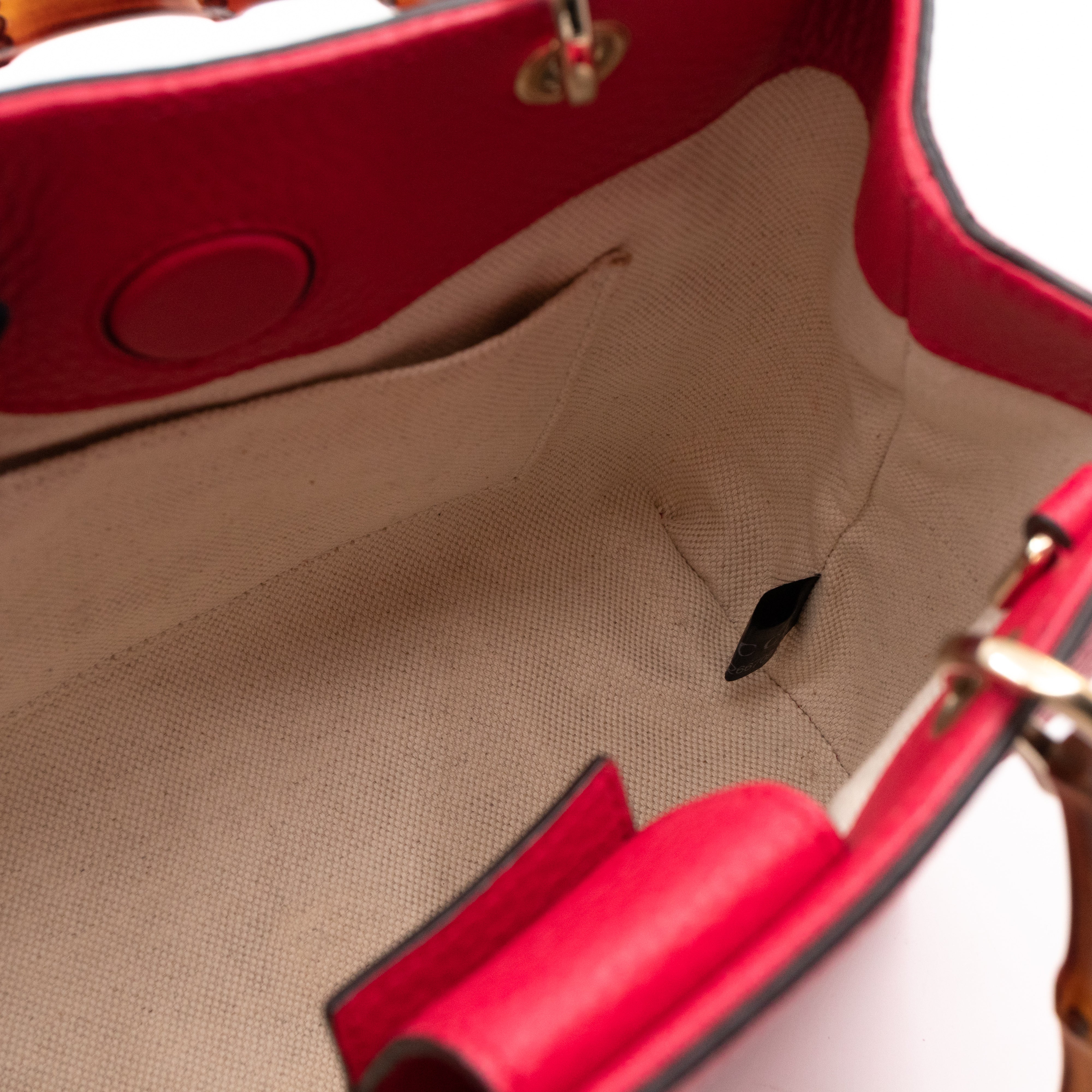 Bamboo Handle Mini Tote Pink & Orange