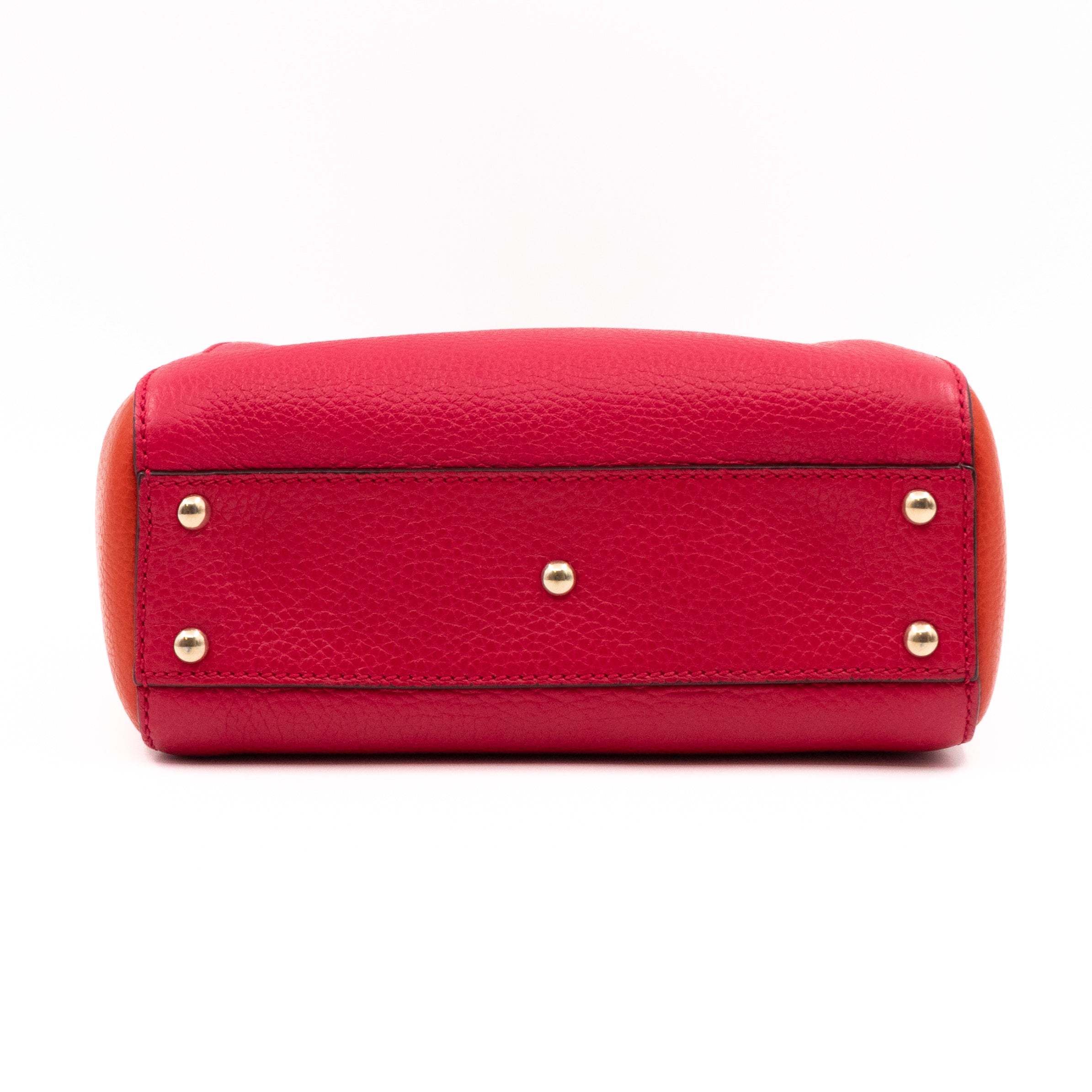 Bamboo Handle Mini Tote Pink & Orange