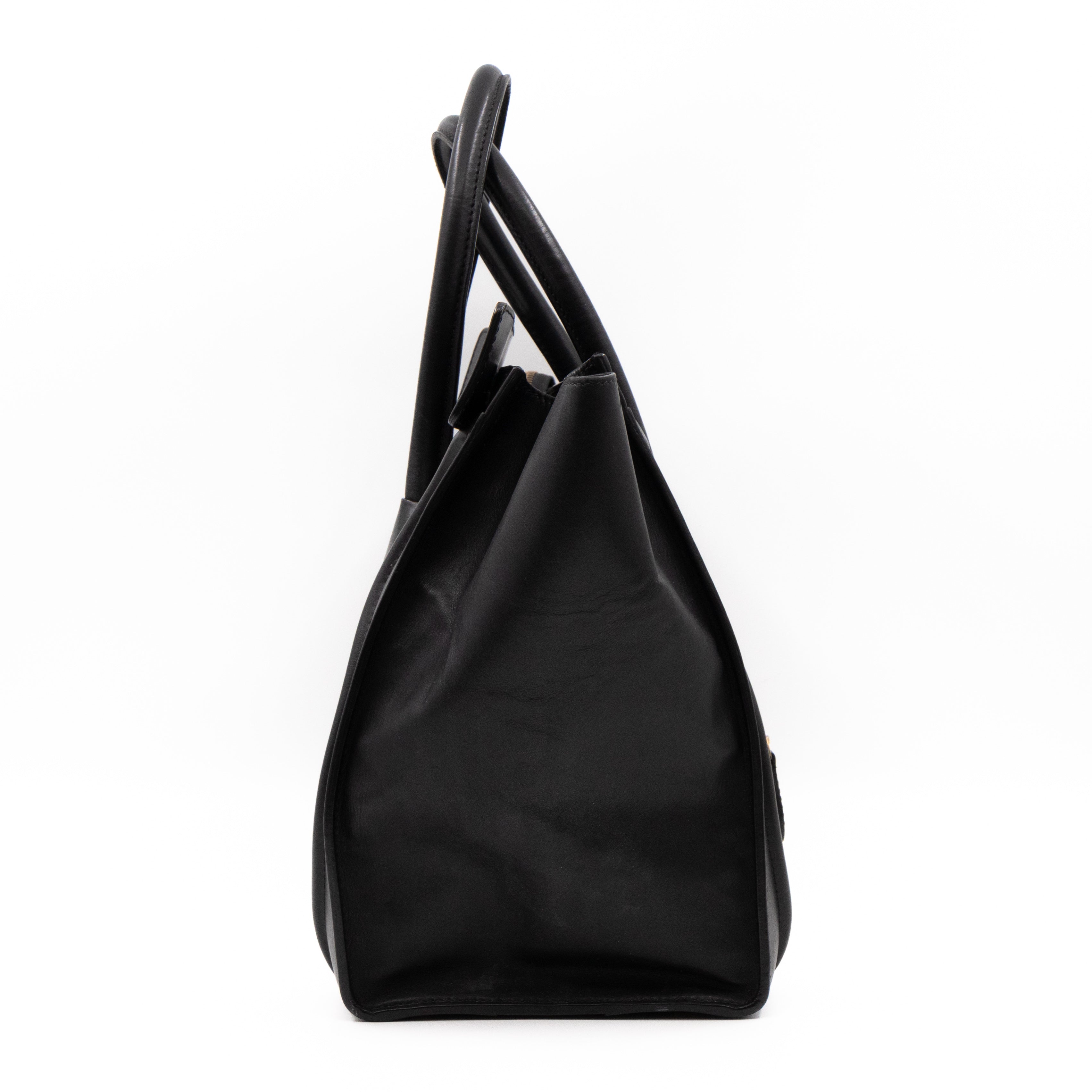 Mini Luggage Black & White Leather