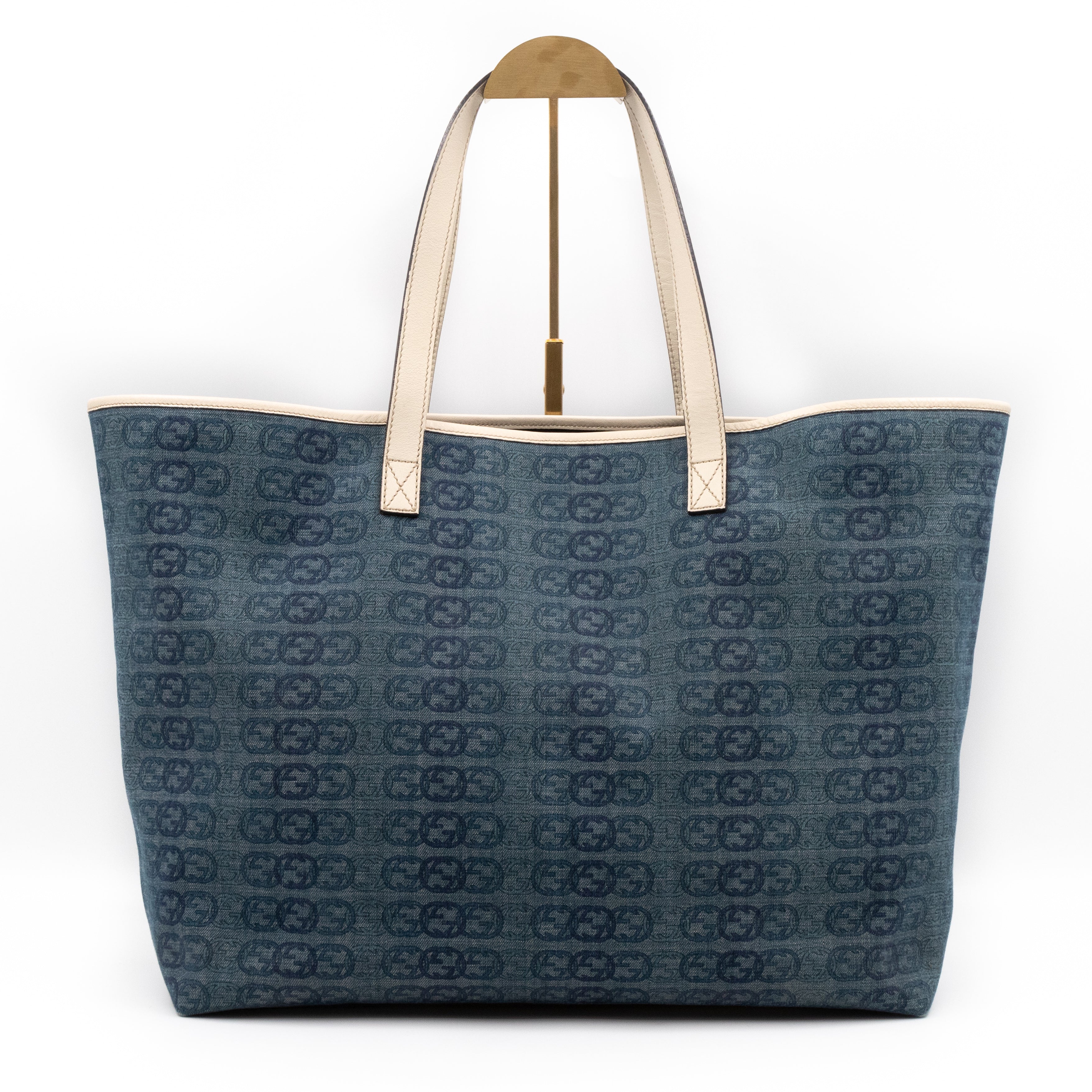 Shopping Tote Interlocking GG Denim Canvas