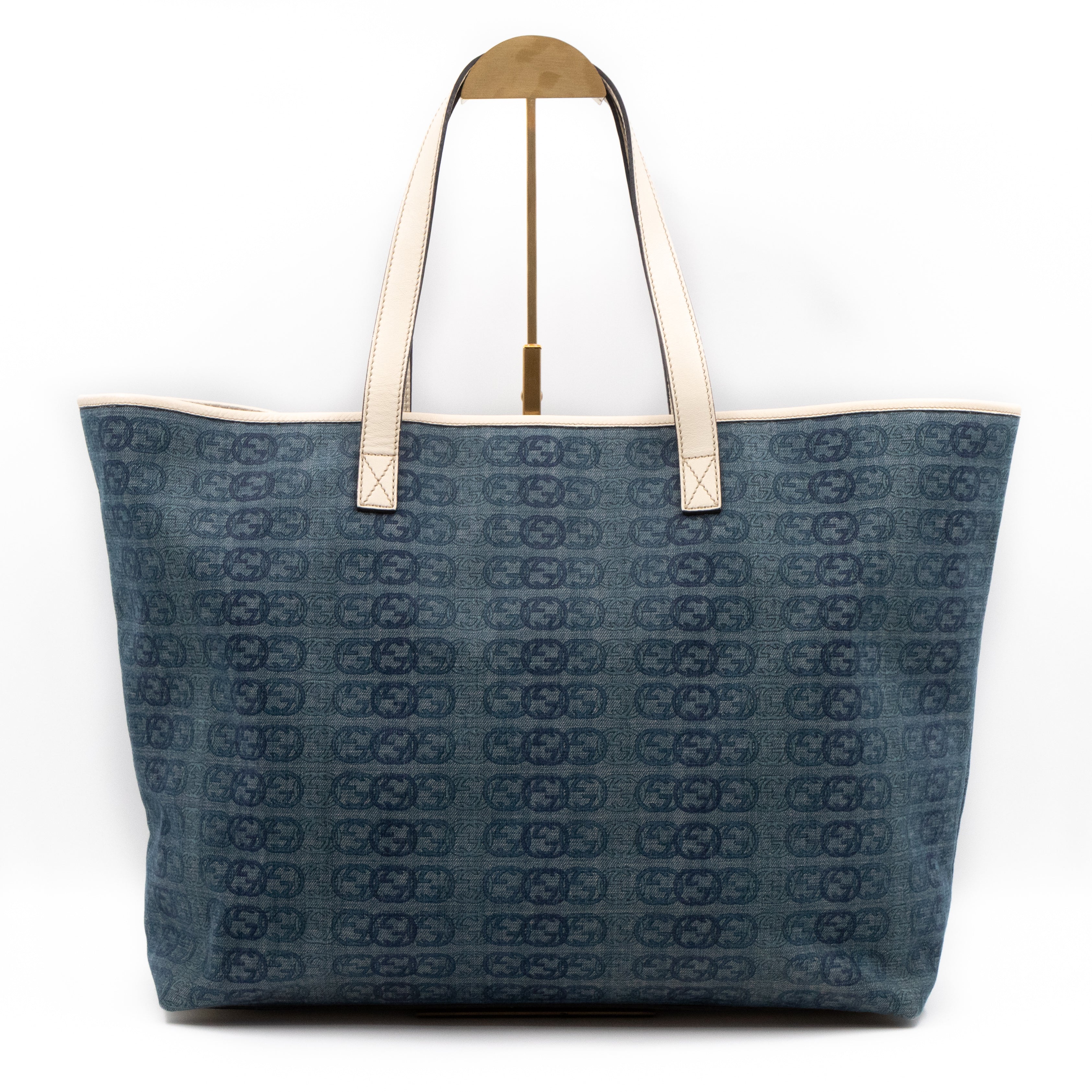 Shopping Tote Interlocking GG Denim Canvas
