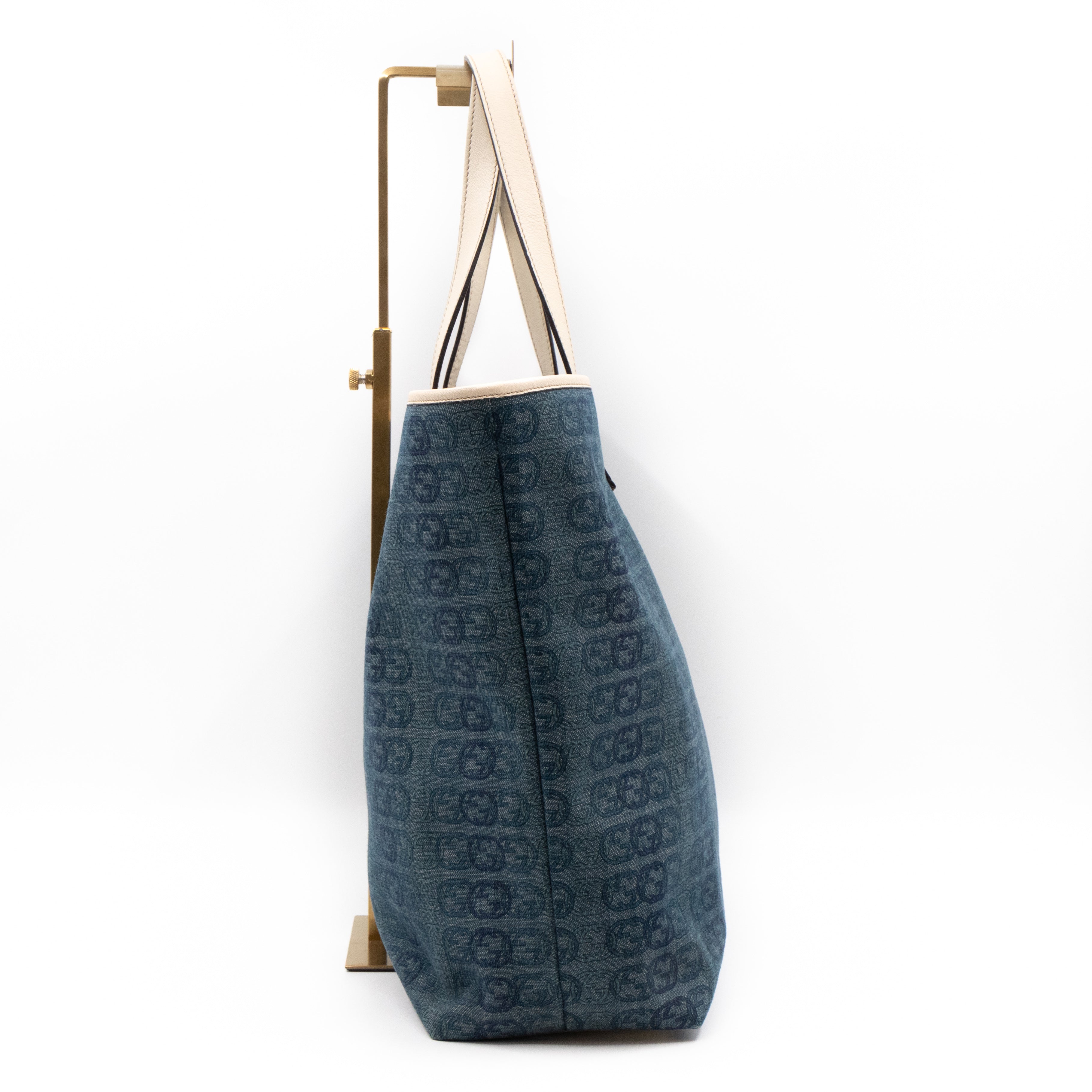 Shopping Tote Interlocking GG Denim Canvas