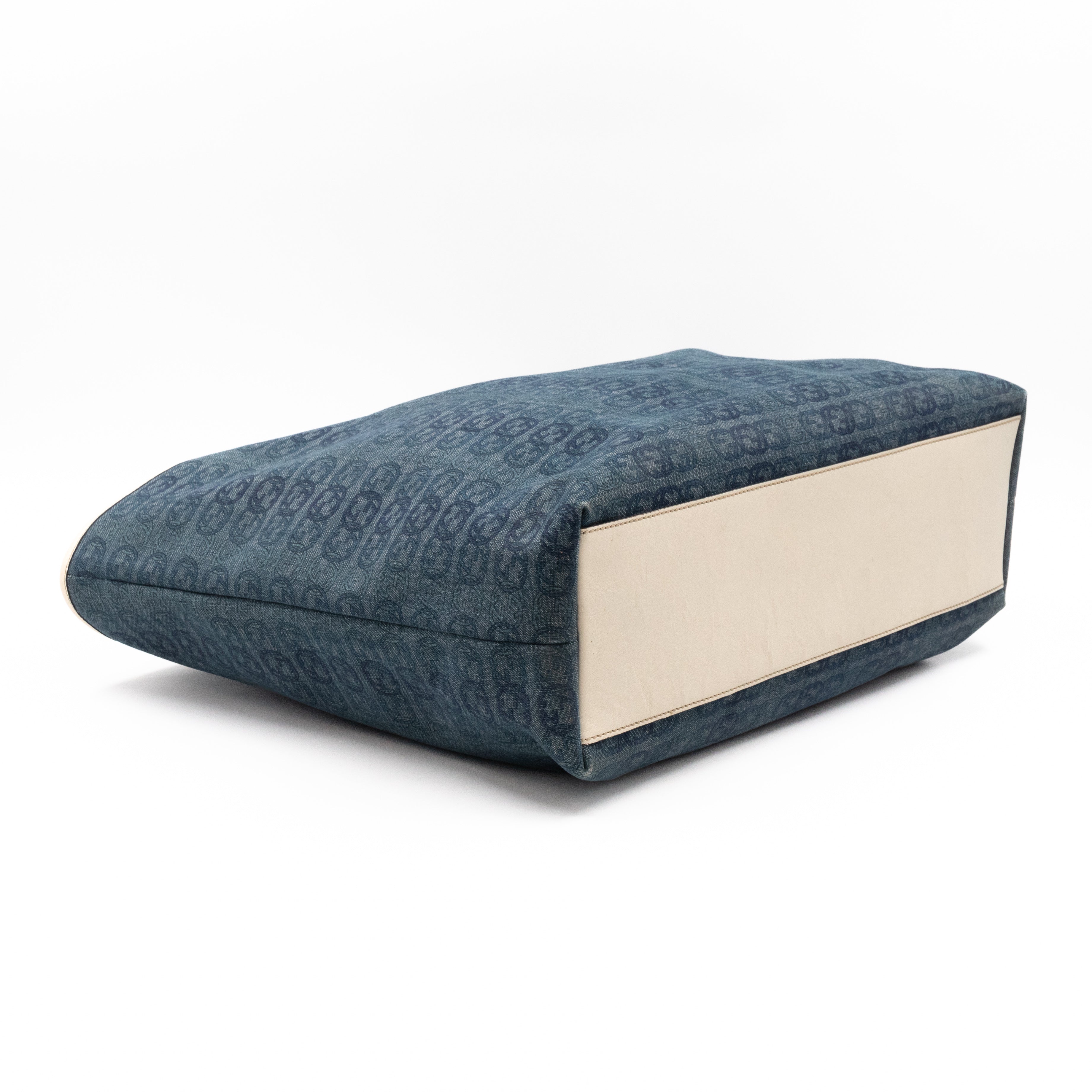 Shopping Tote Interlocking GG Denim Canvas