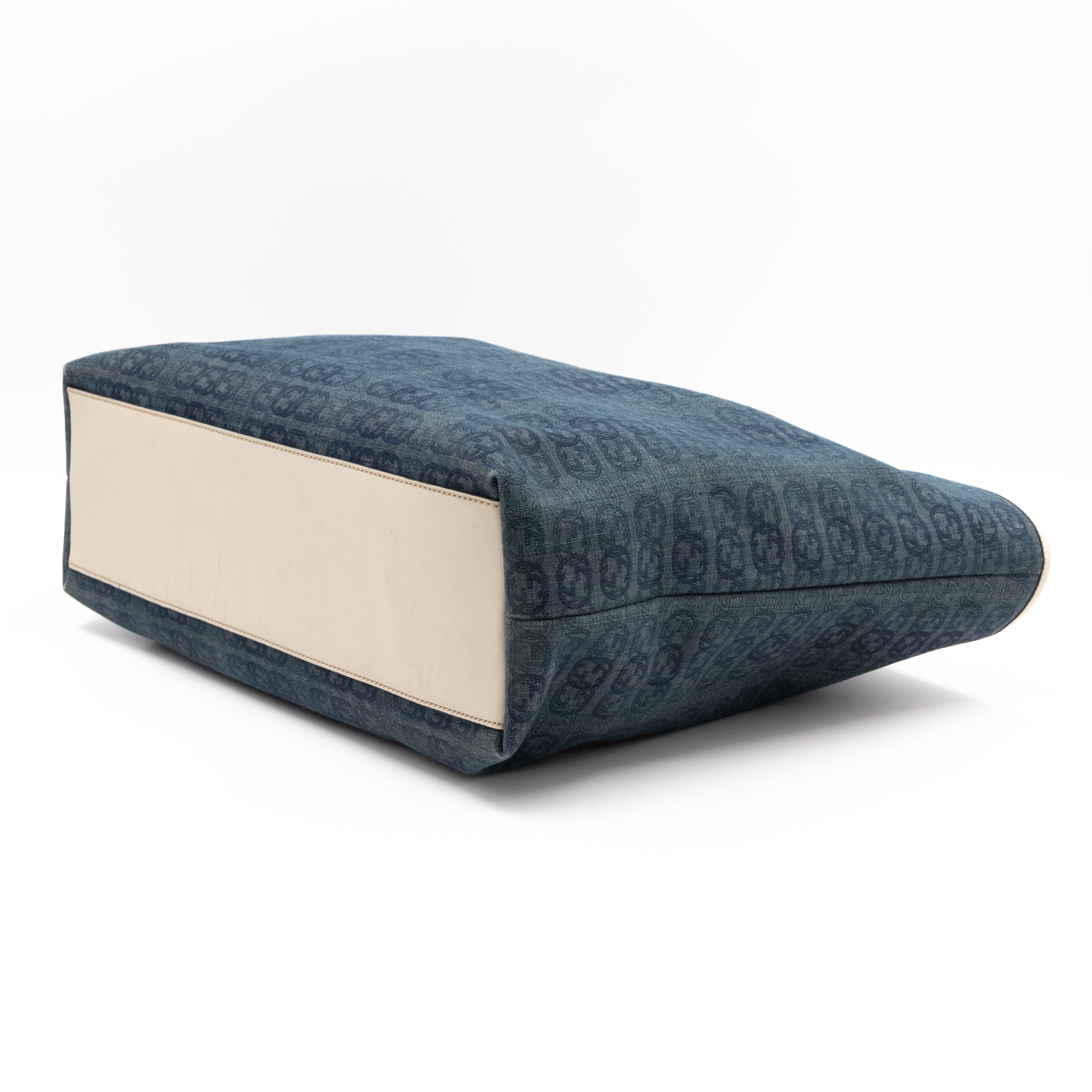 Shopping Tote Interlocking GG Denim Canvas