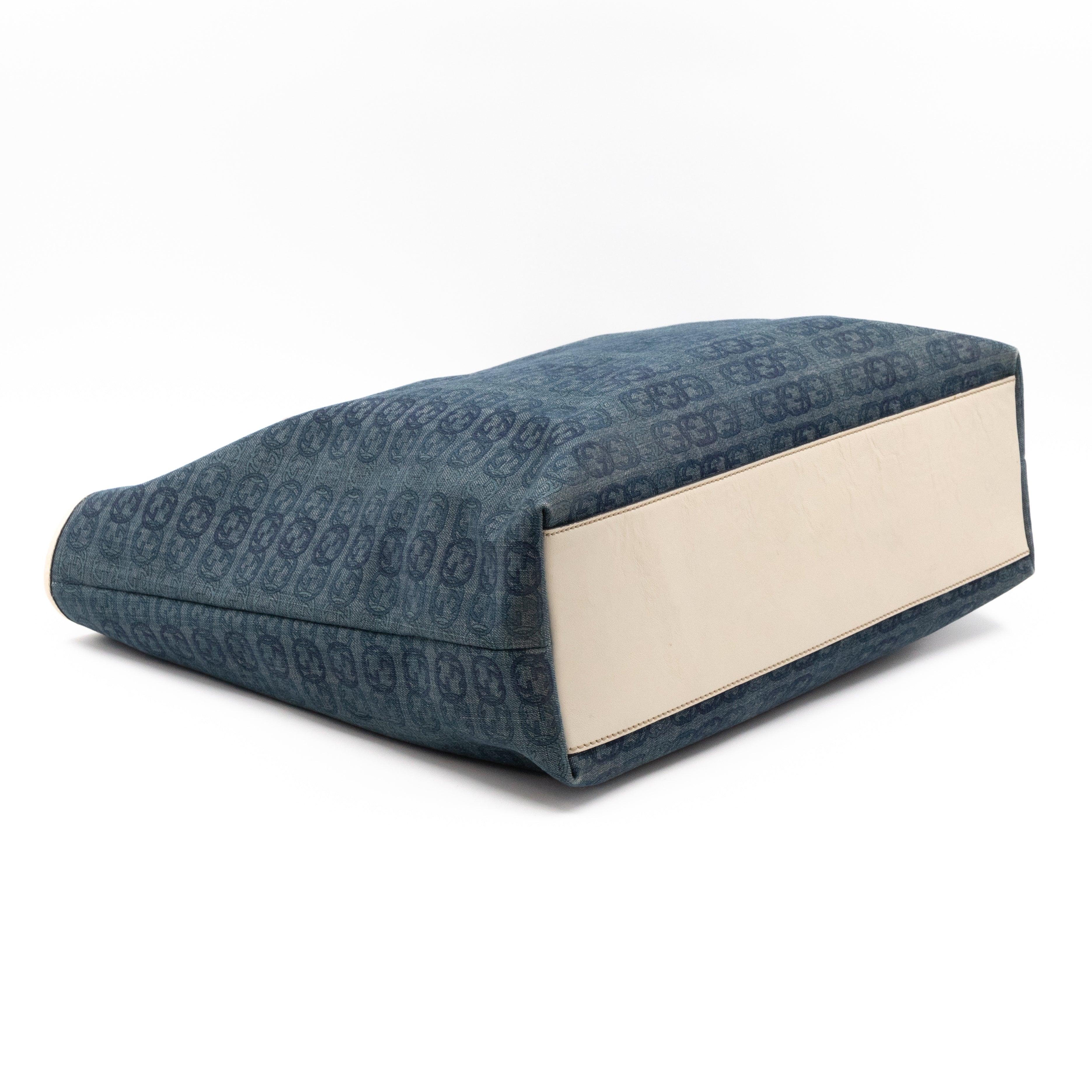 Shopping Tote Interlocking GG Denim Canvas