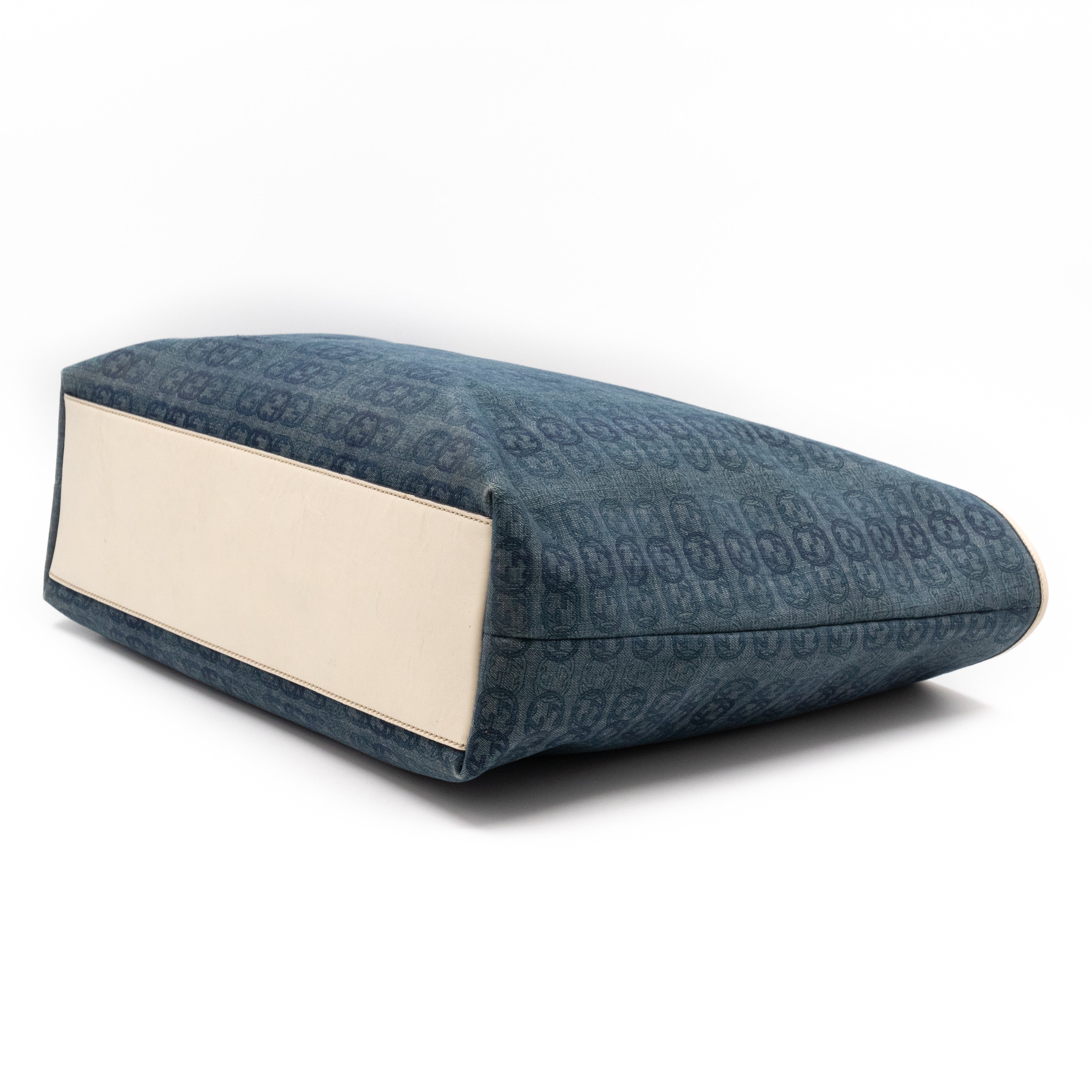Shopping Tote Interlocking GG Denim Canvas