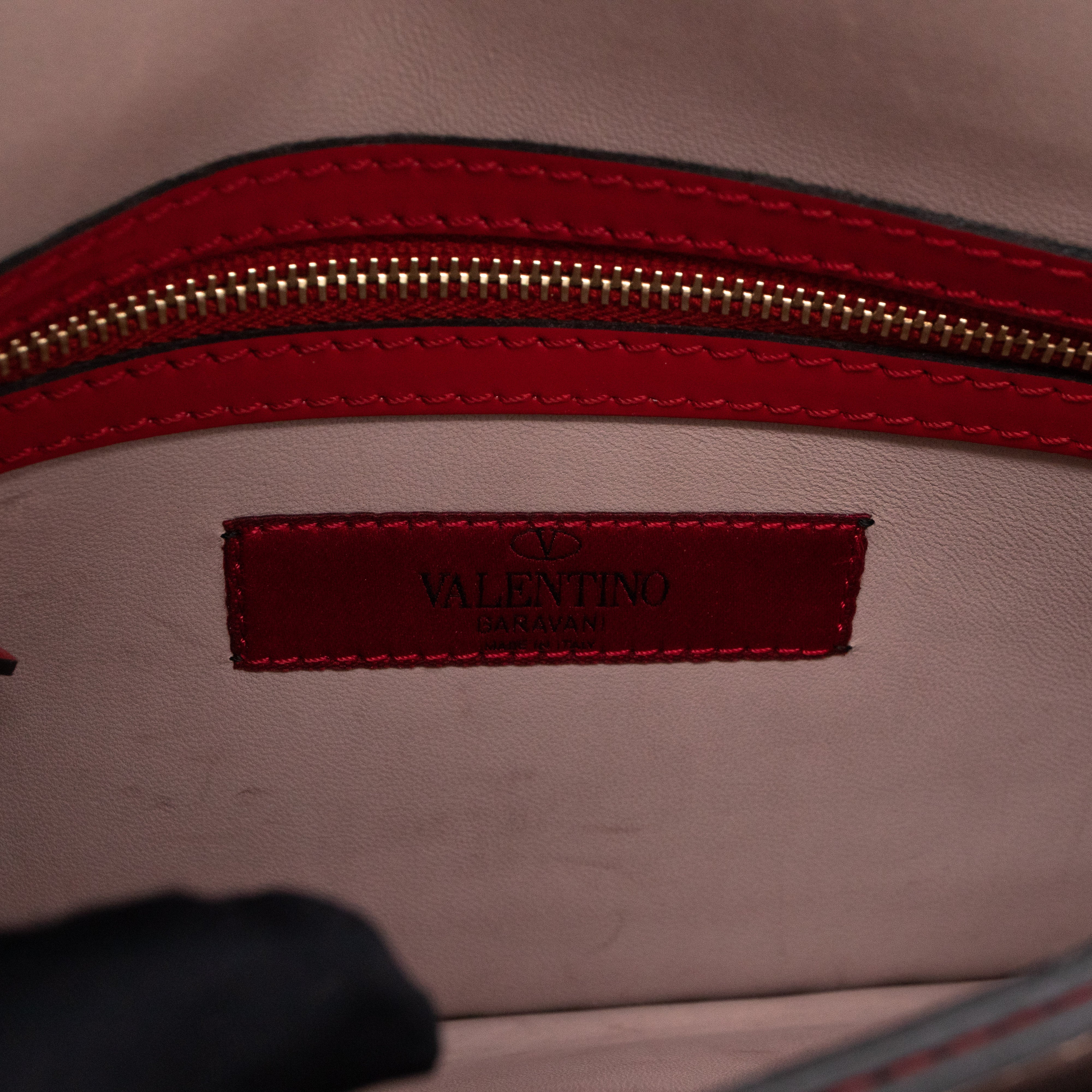 Rockstud Flap Clutch Red Patent Leather