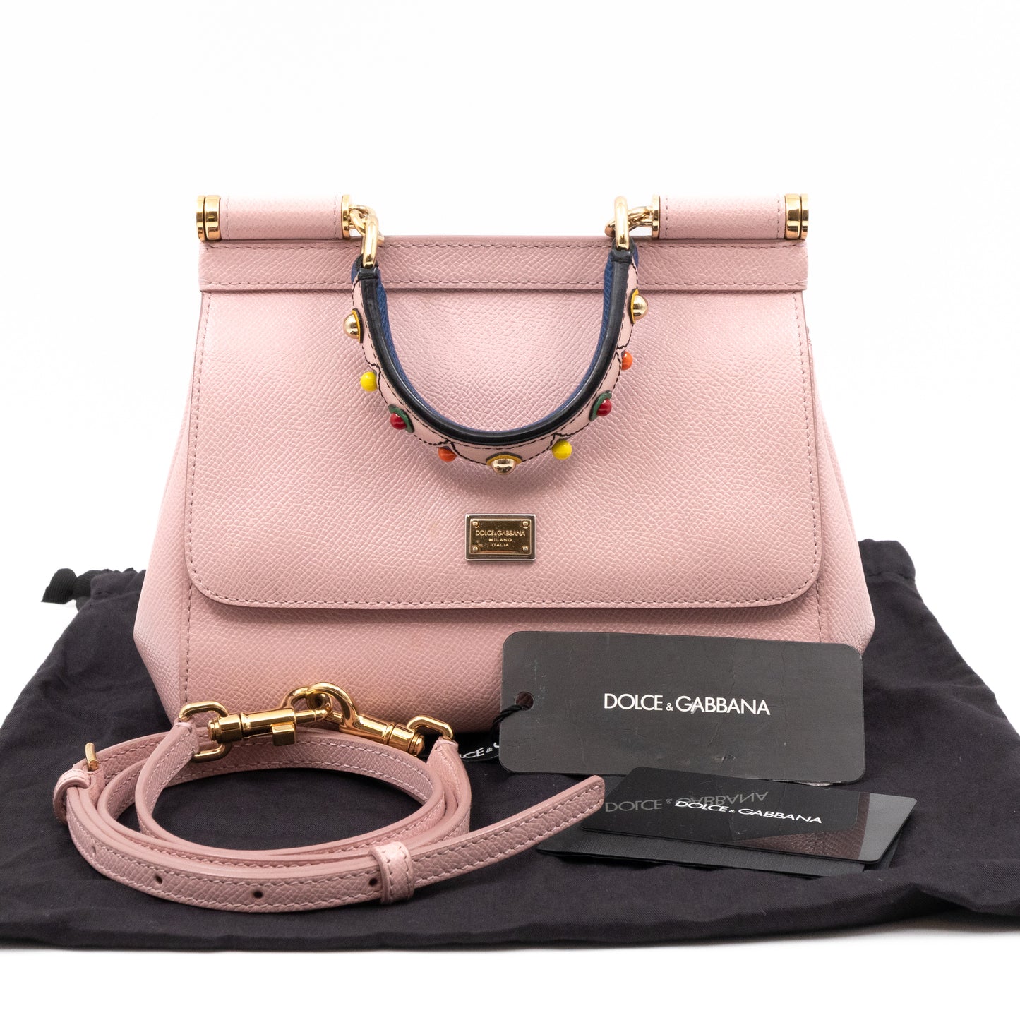Sicily Small Dauphine Leather Light Pink