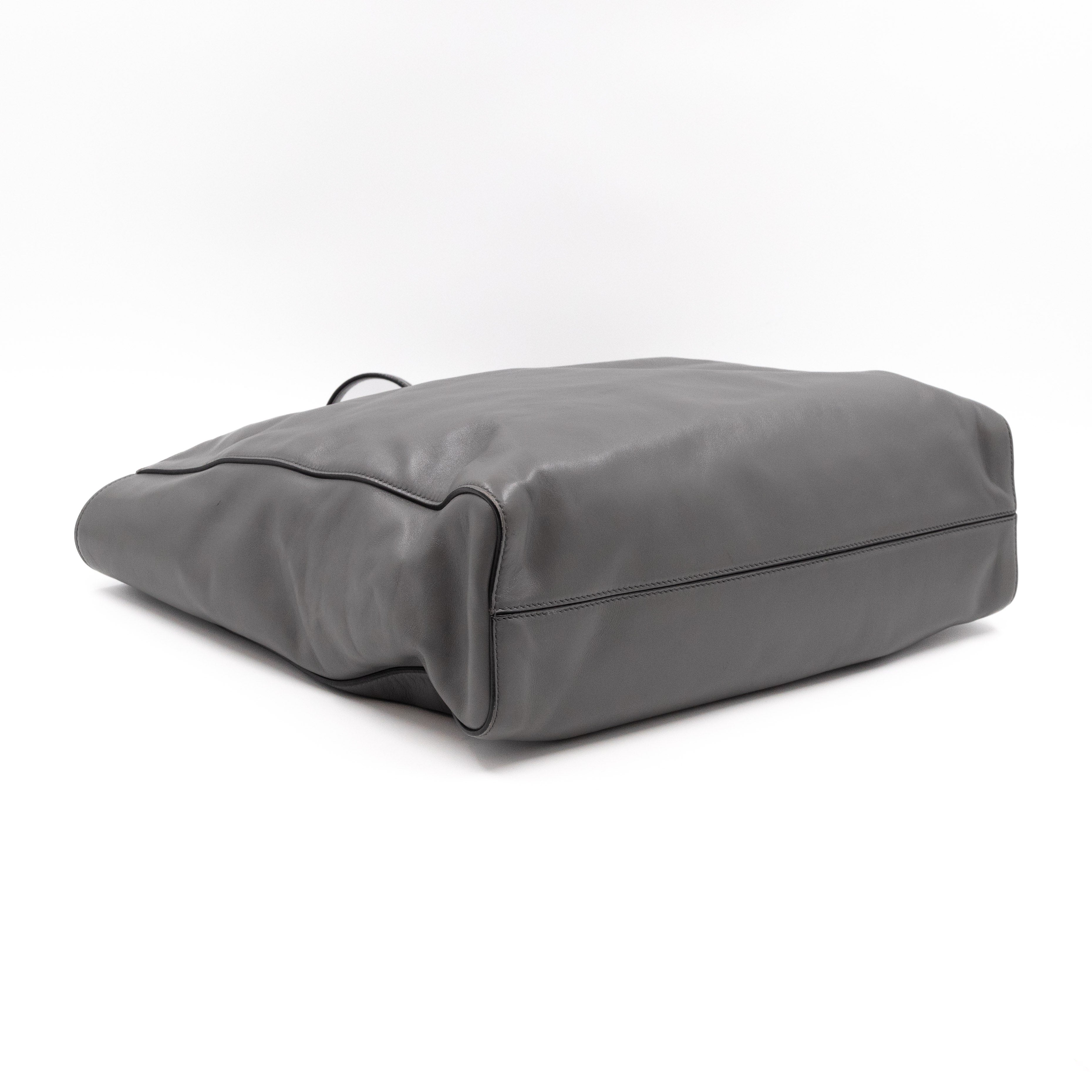 Shopping Tote Grey Soft Calfskin
