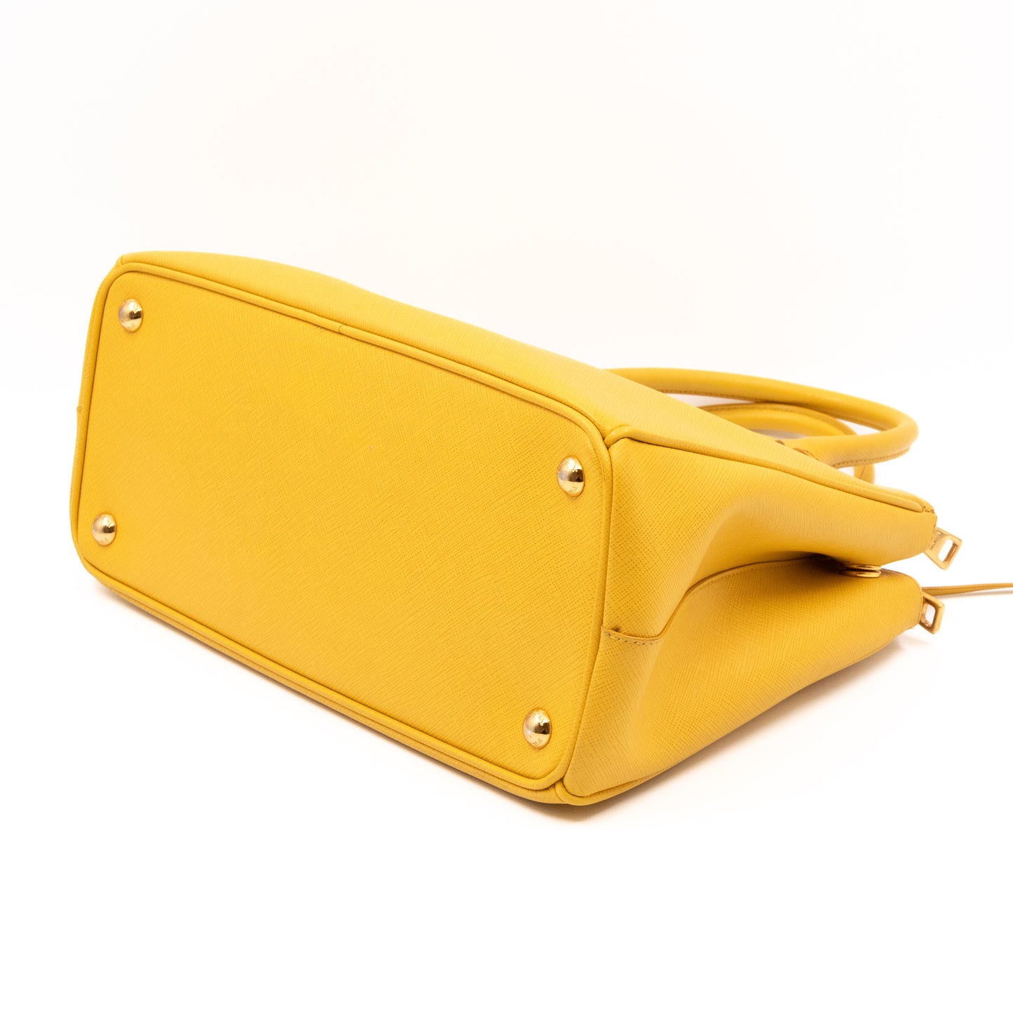 Galleria Medium Double Zip Yellow Saffiano