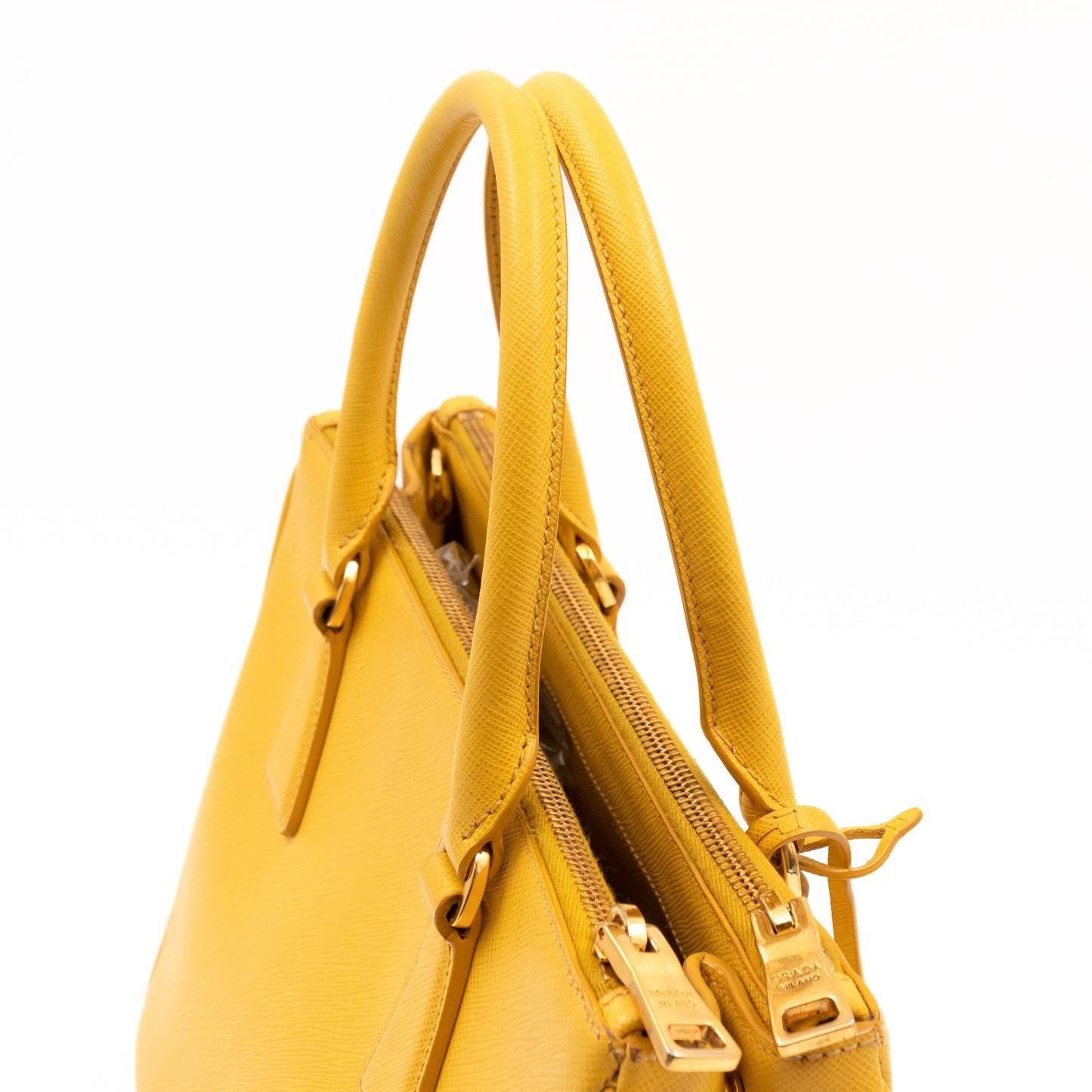 Galleria Medium Double Zip Yellow Saffiano