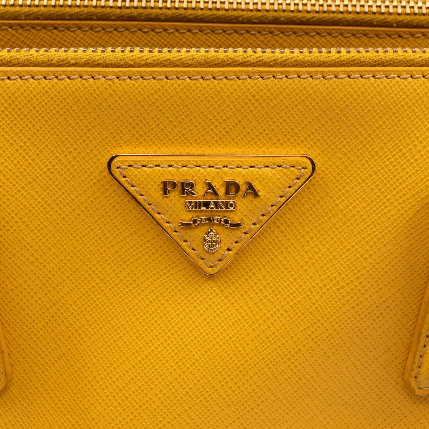 Galleria Medium Double Zip Yellow Saffiano