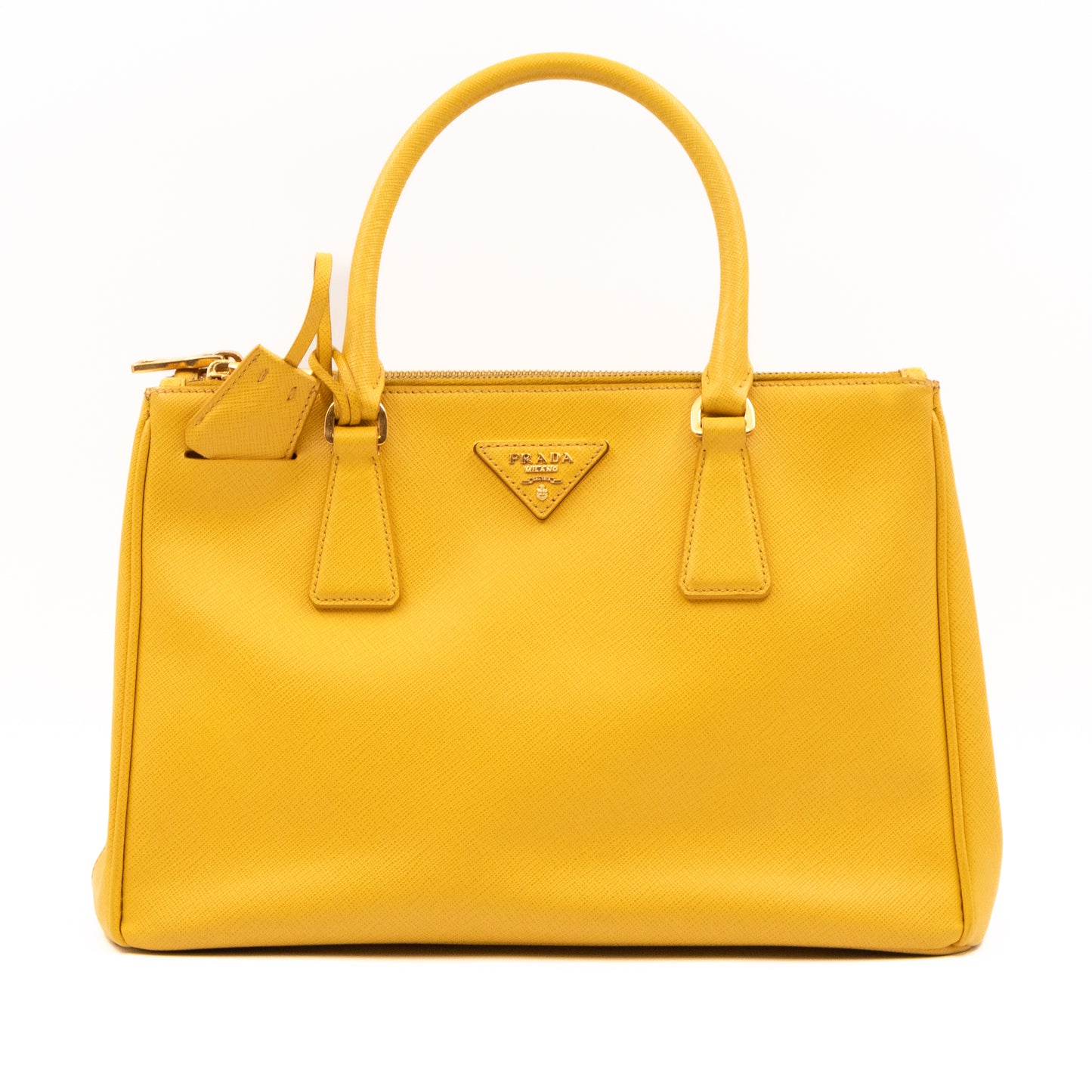 Galleria Medium Double Zip Yellow Saffiano