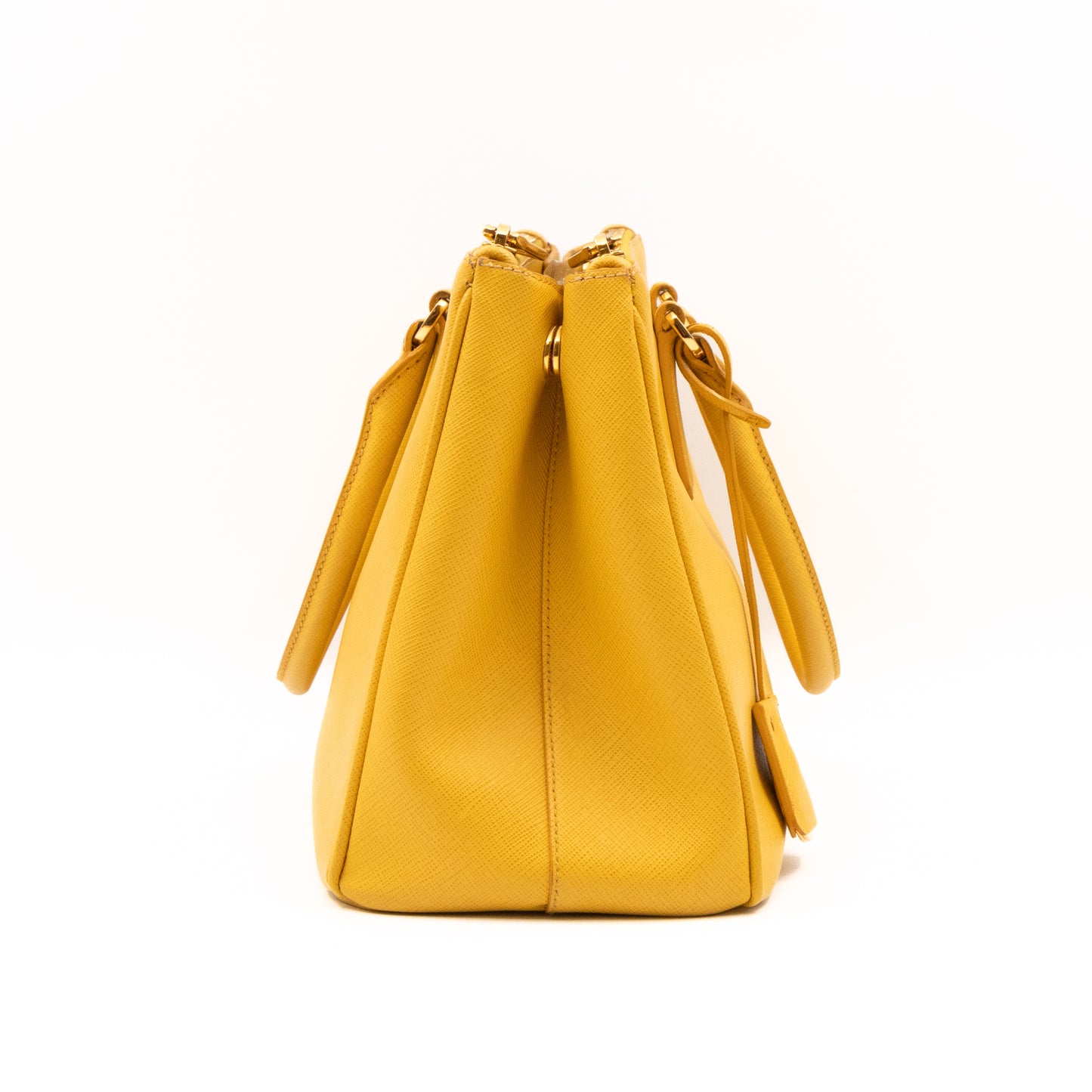 Galleria Medium Double Zip Yellow Saffiano