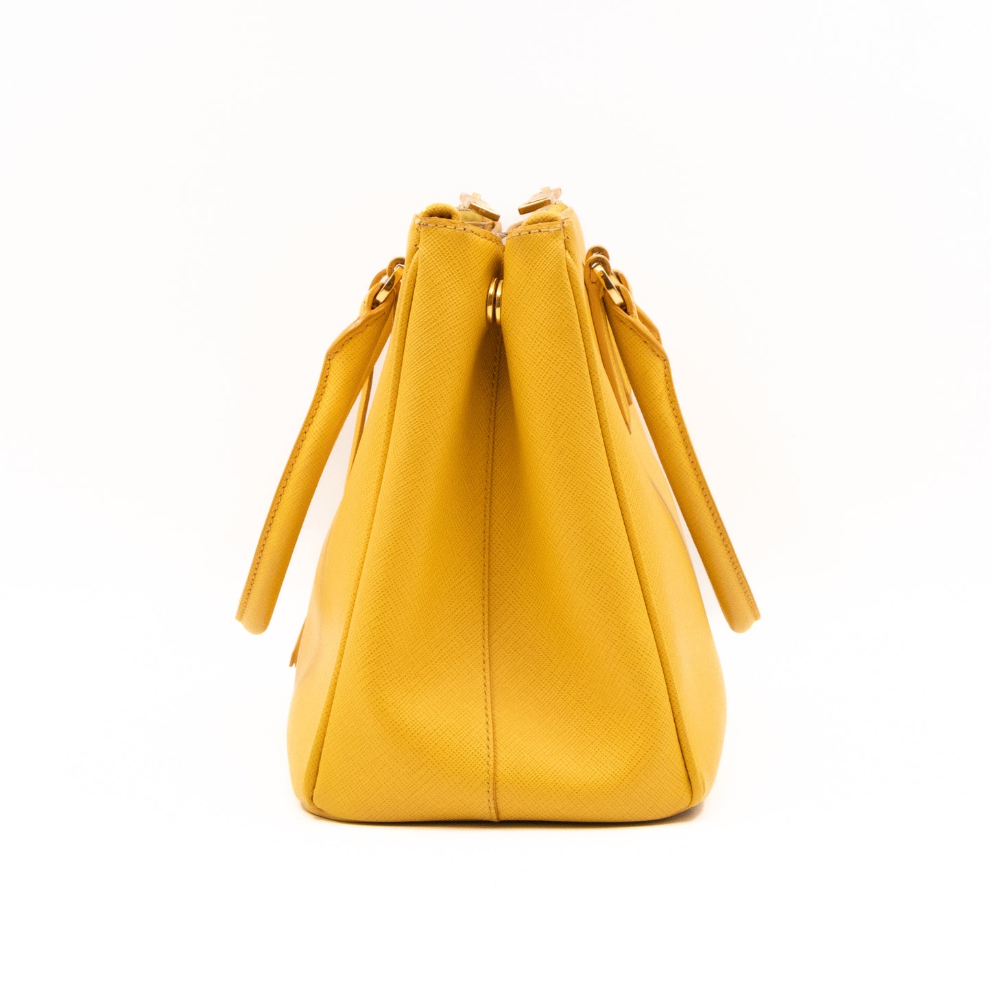 Galleria Medium Double Zip Yellow Saffiano