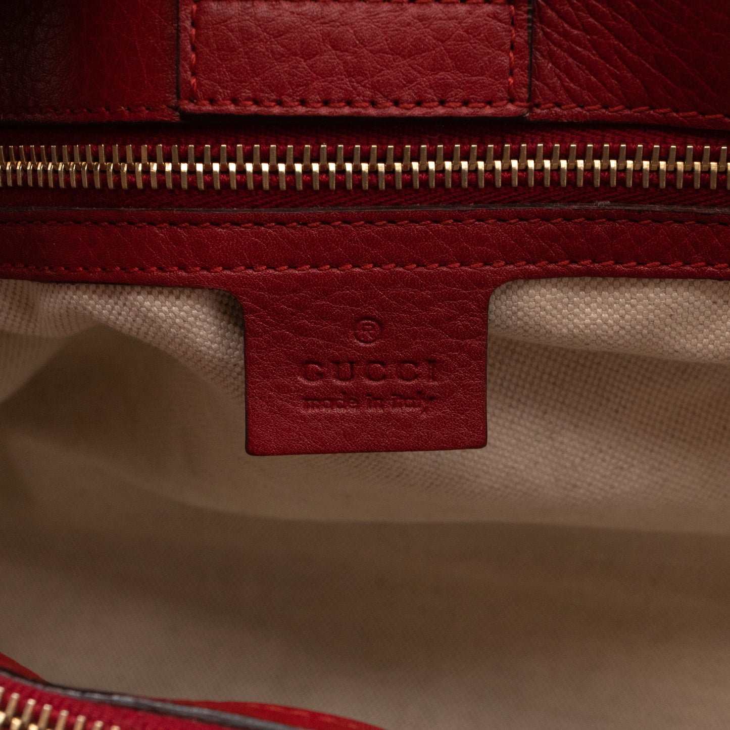 Bamboo Shopper Tote Red Leather