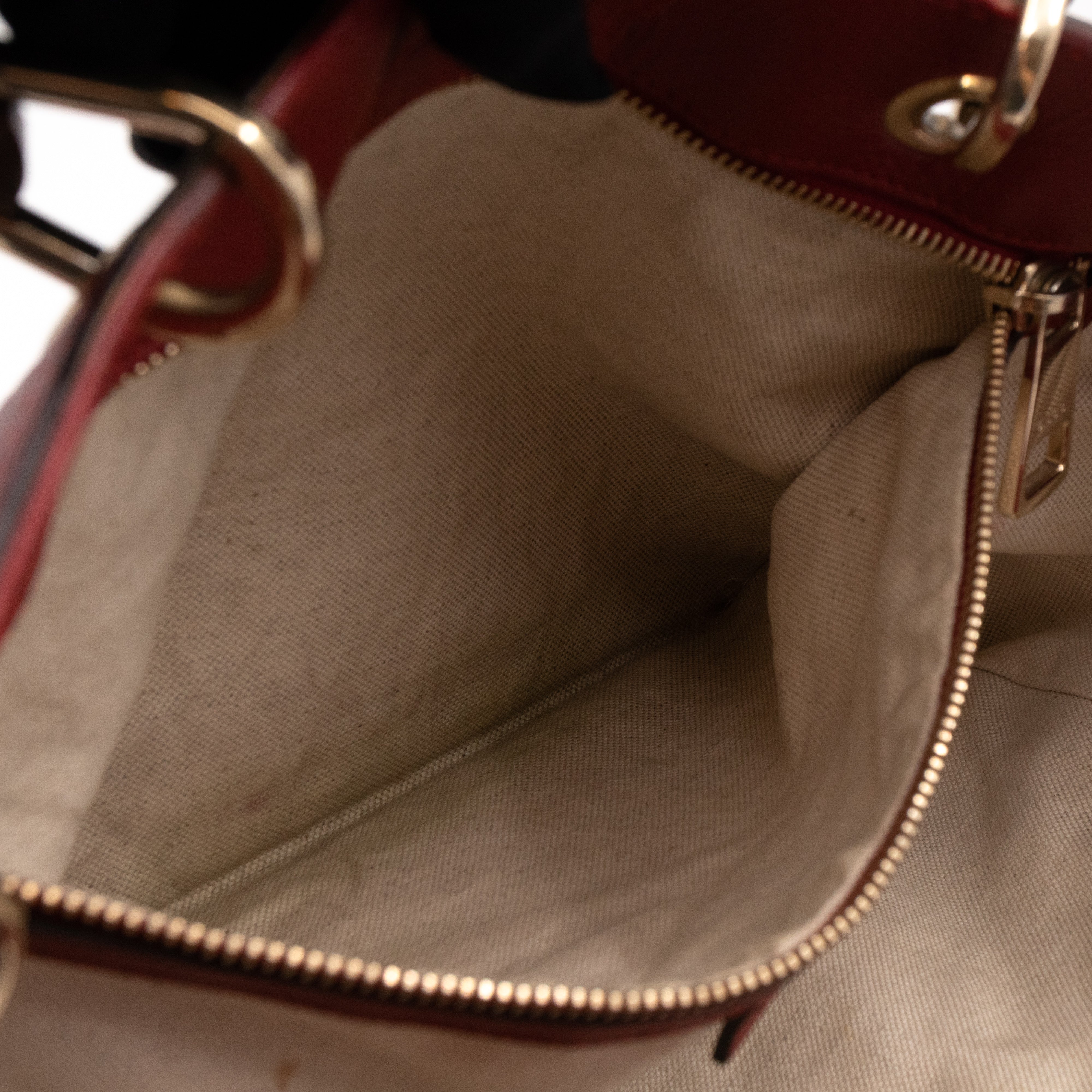 Bamboo Shopper Tote Red Leather