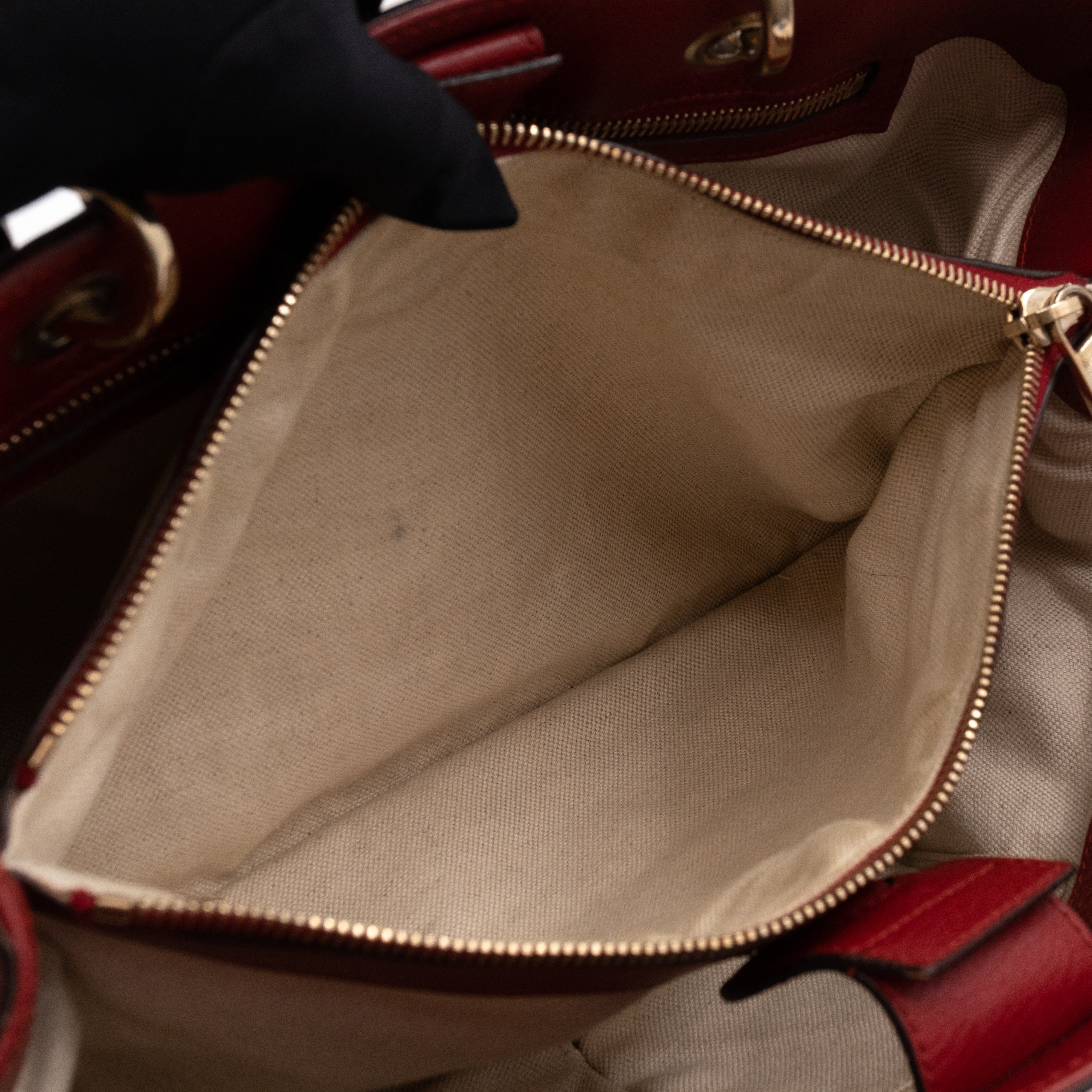 Bamboo Shopper Tote Red Leather