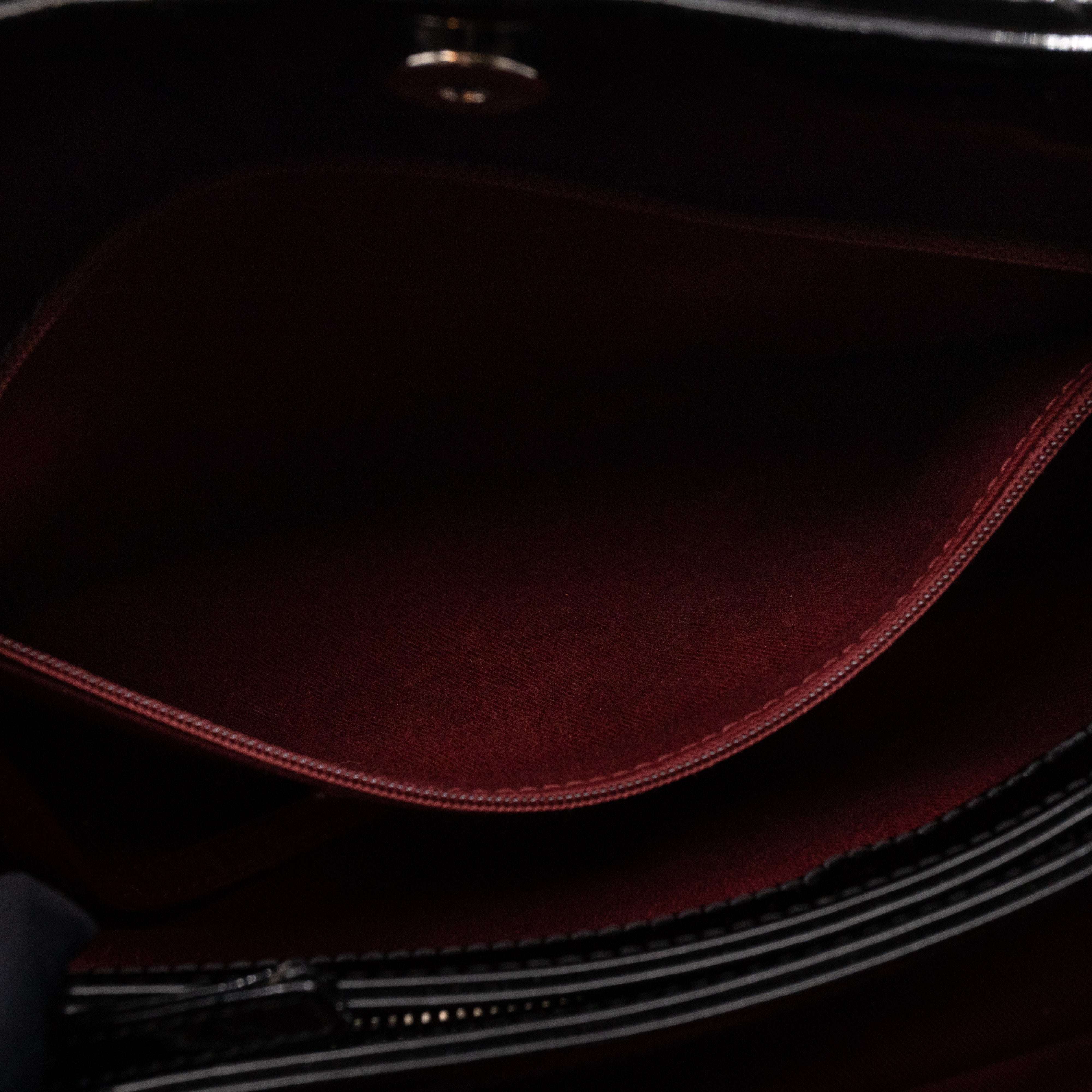 Large Mademoiselle Bowling Bag Black Patent Leather