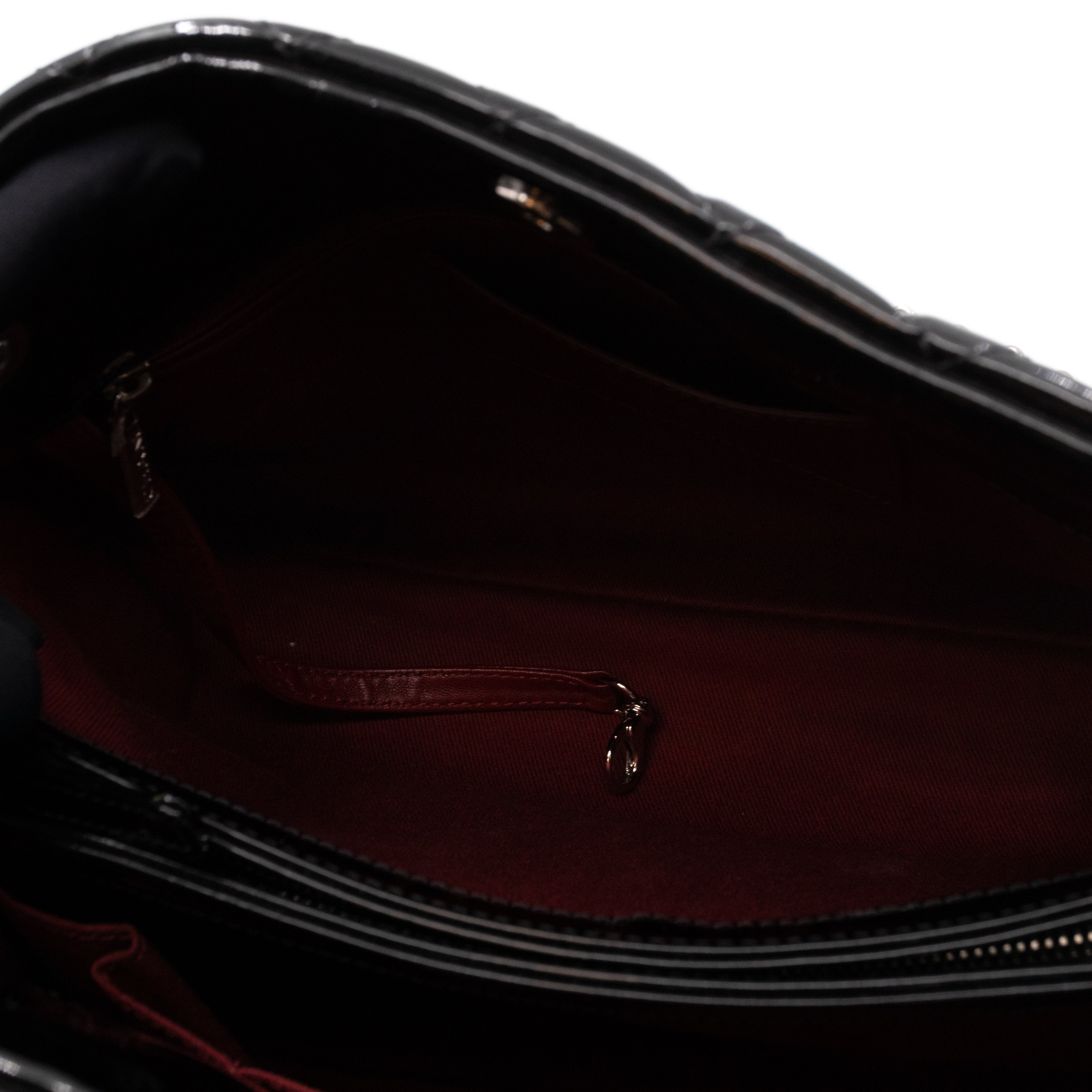 Large Mademoiselle Bowling Bag Black Patent Leather