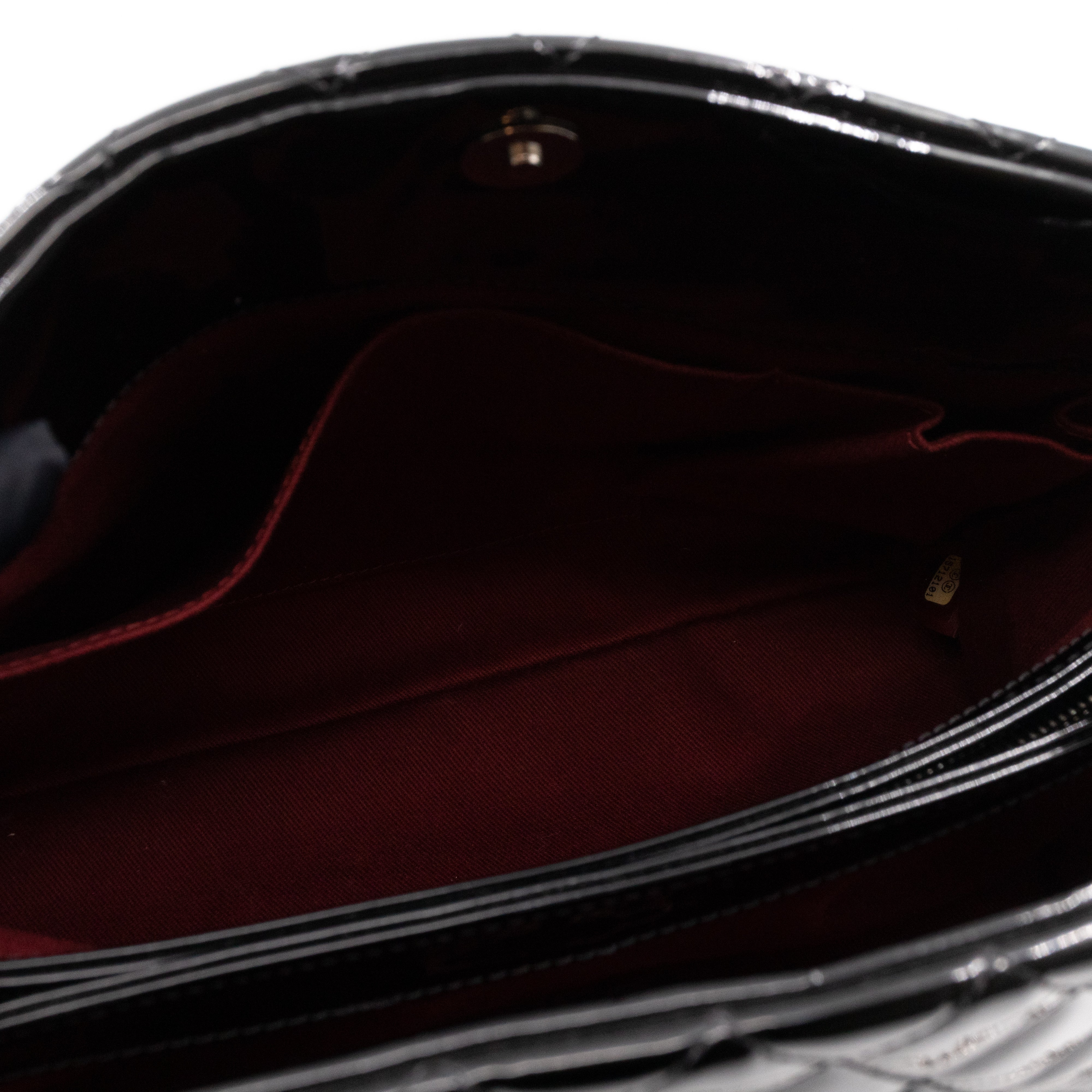 Large Mademoiselle Bowling Bag Black Patent Leather