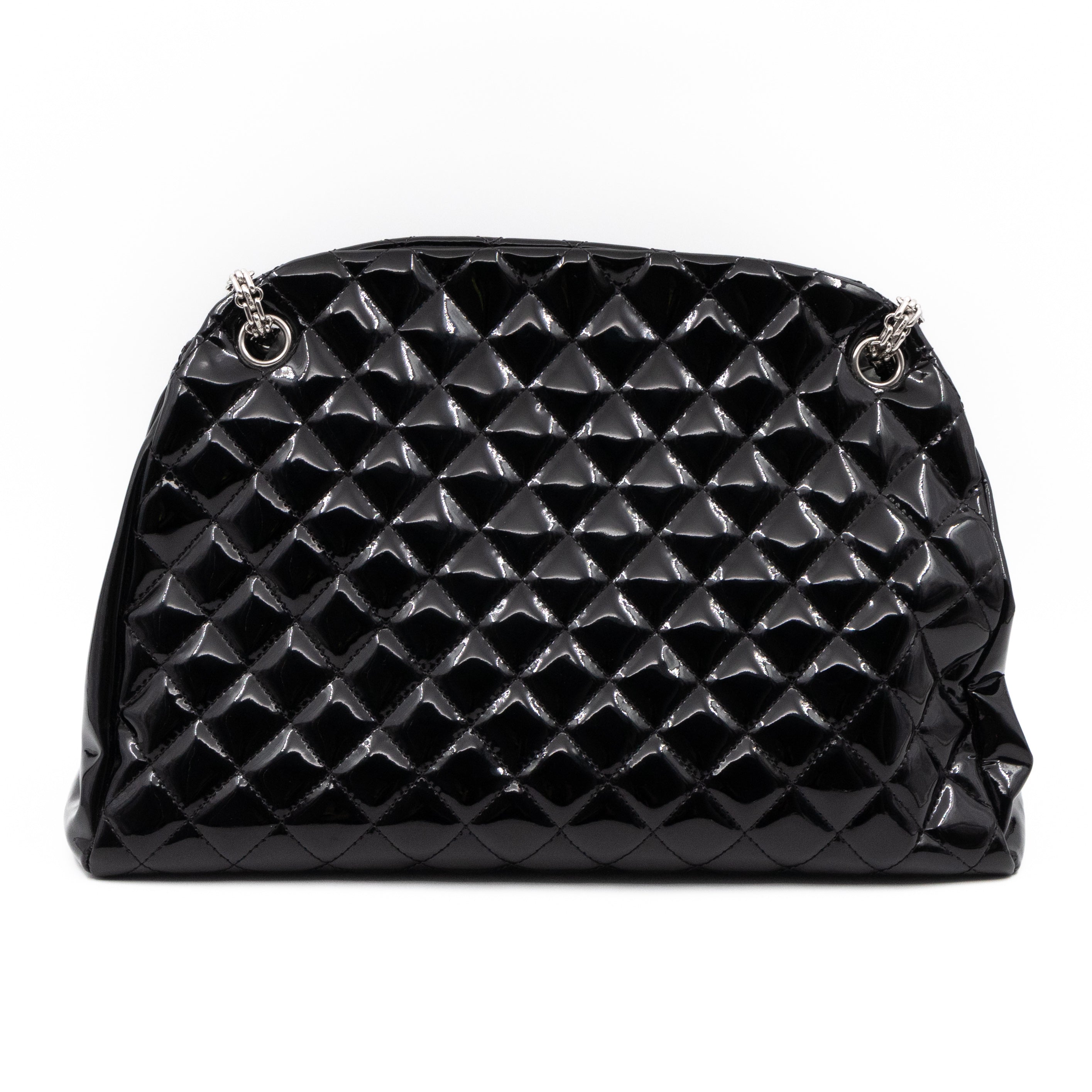 Large Mademoiselle Bowling Bag Black Patent Leather