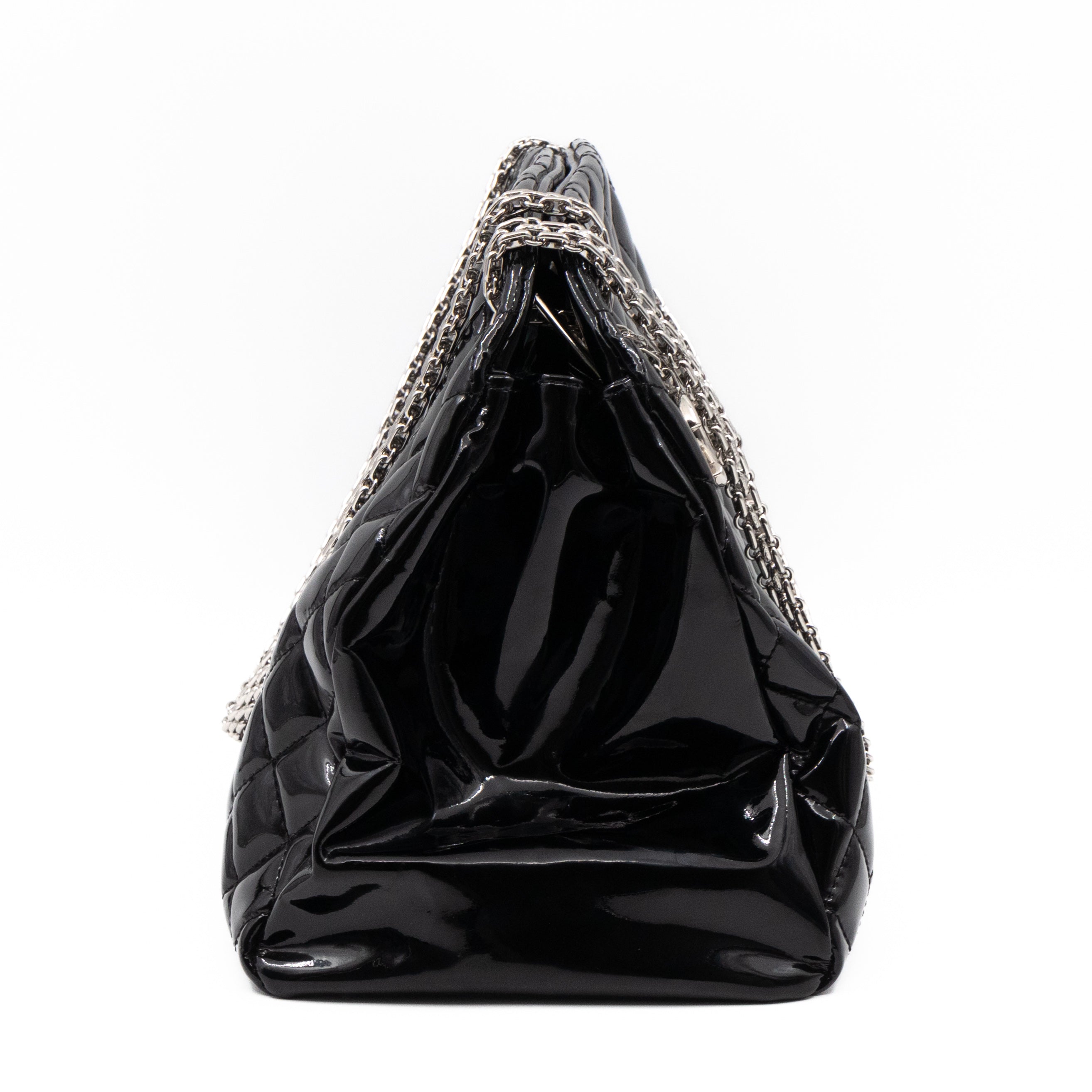 Large Mademoiselle Bowling Bag Black Patent Leather