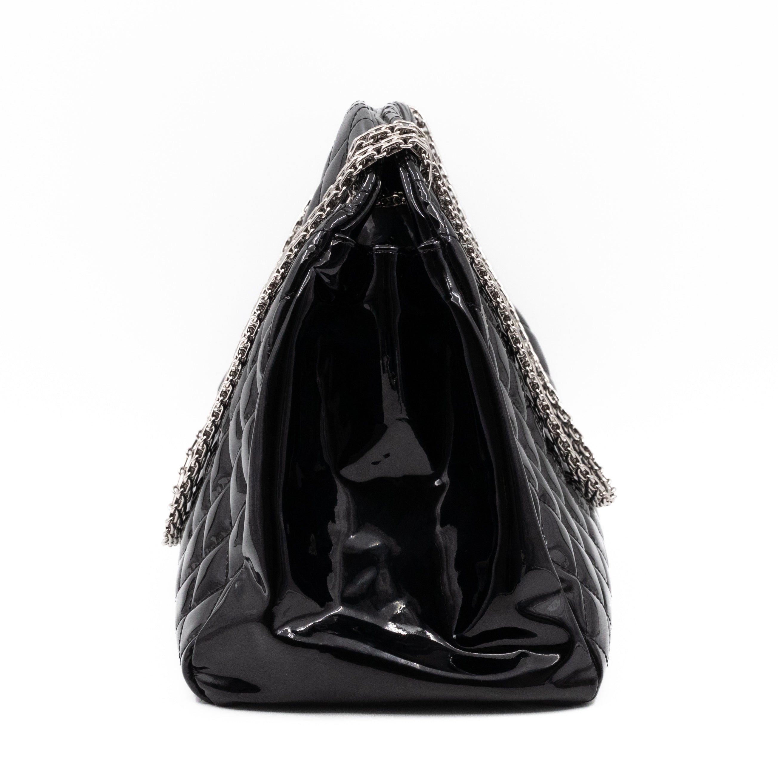 Large Mademoiselle Bowling Bag Black Patent Leather