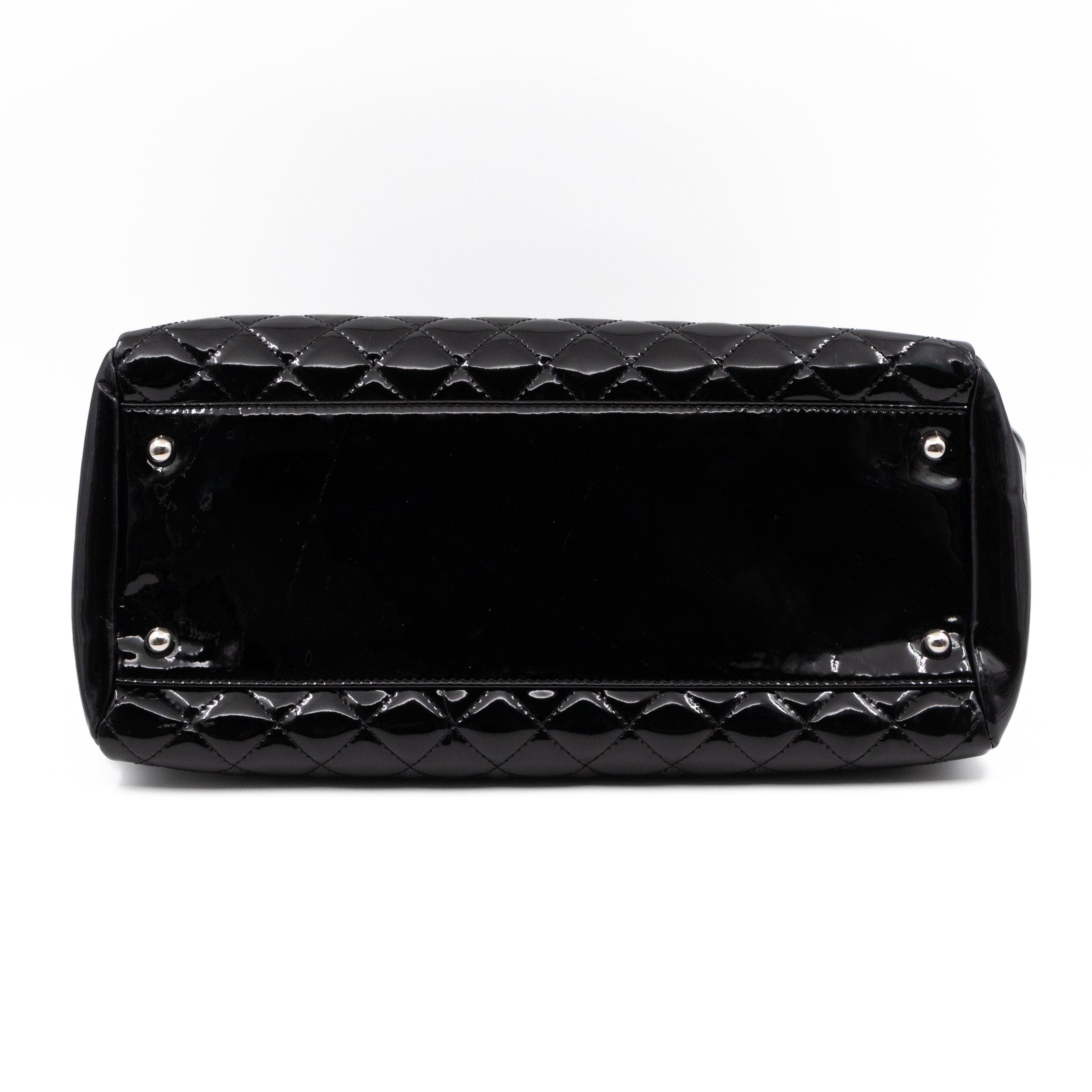 Large Mademoiselle Bowling Bag Black Patent Leather