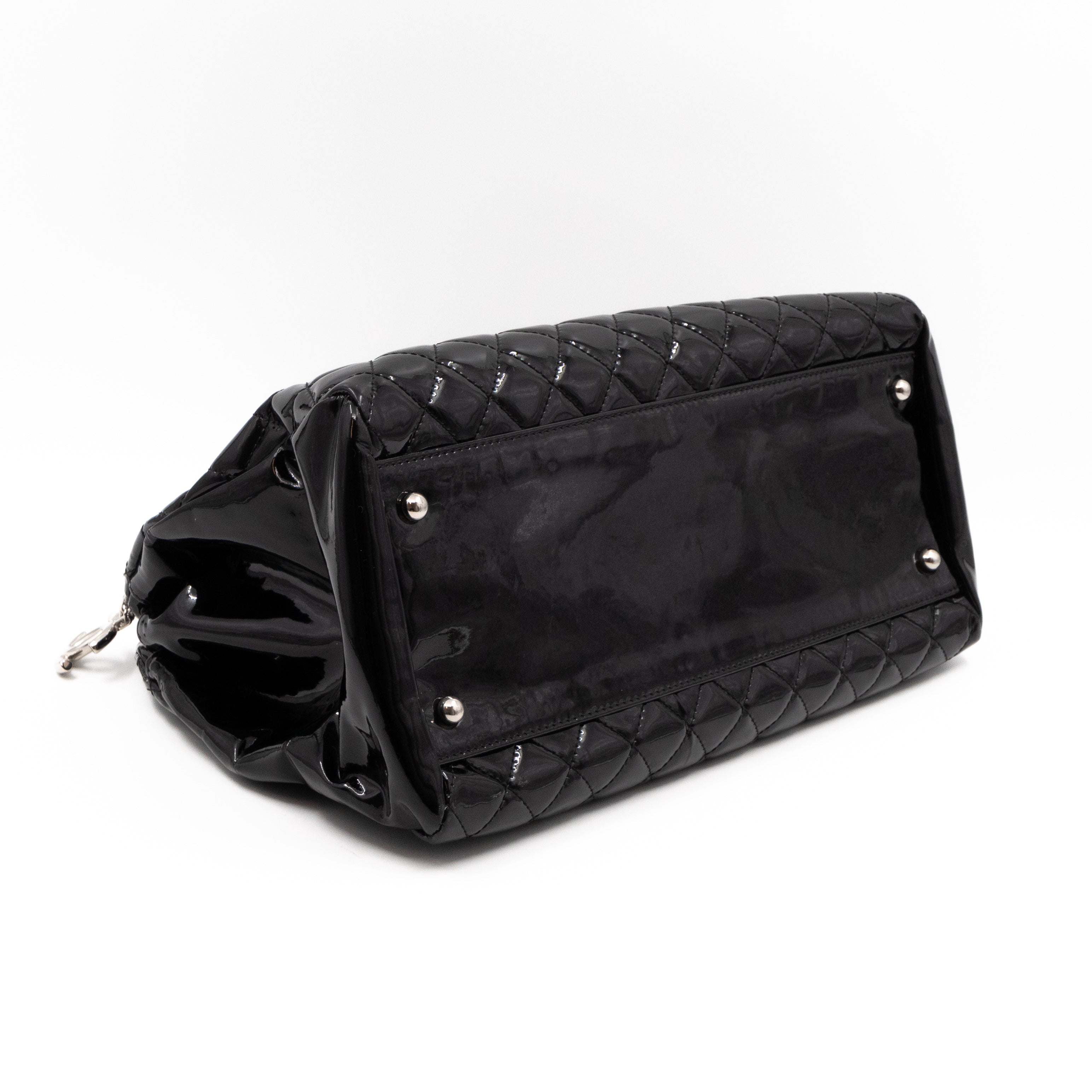 Large Mademoiselle Bowling Bag Black Patent Leather