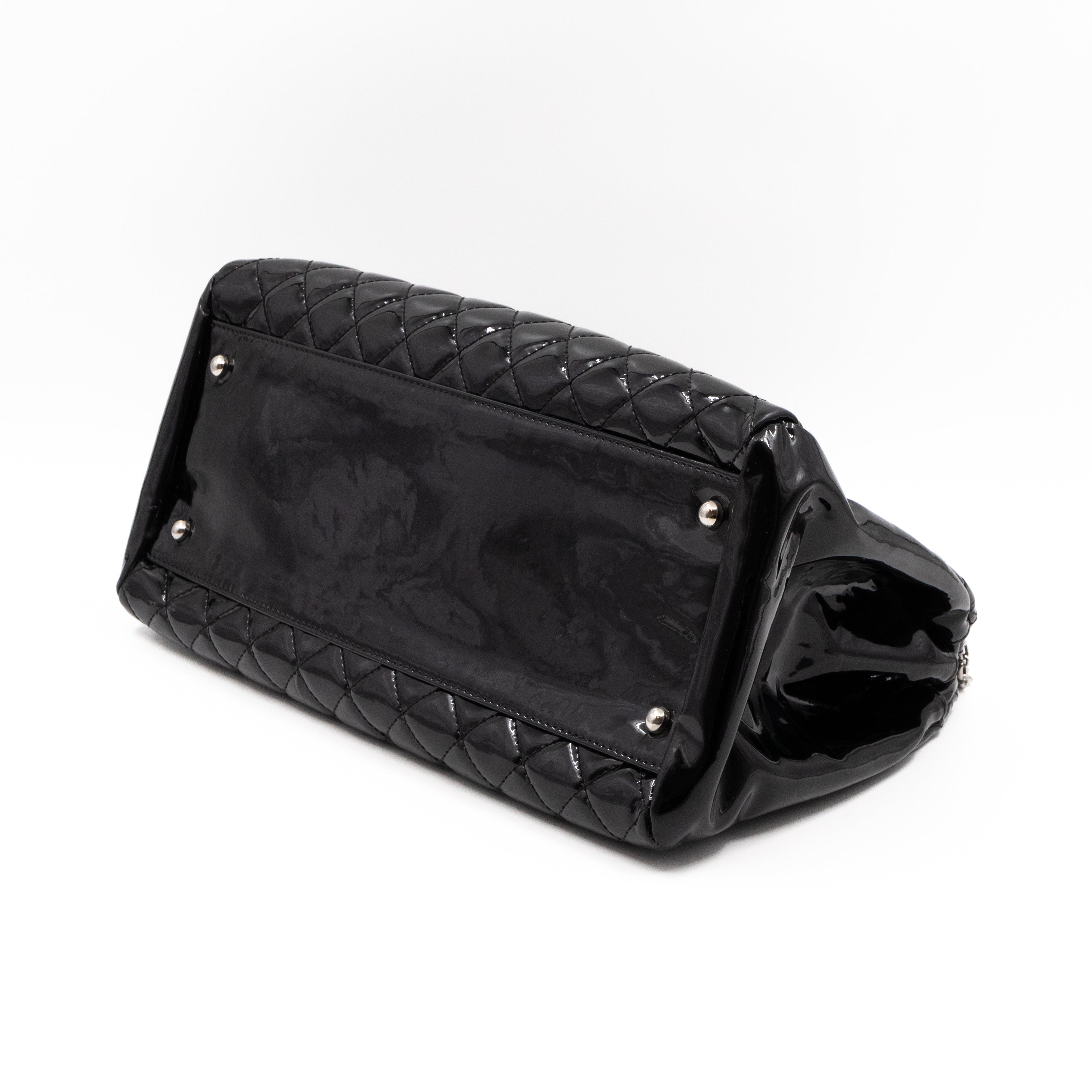 Large Mademoiselle Bowling Bag Black Patent Leather